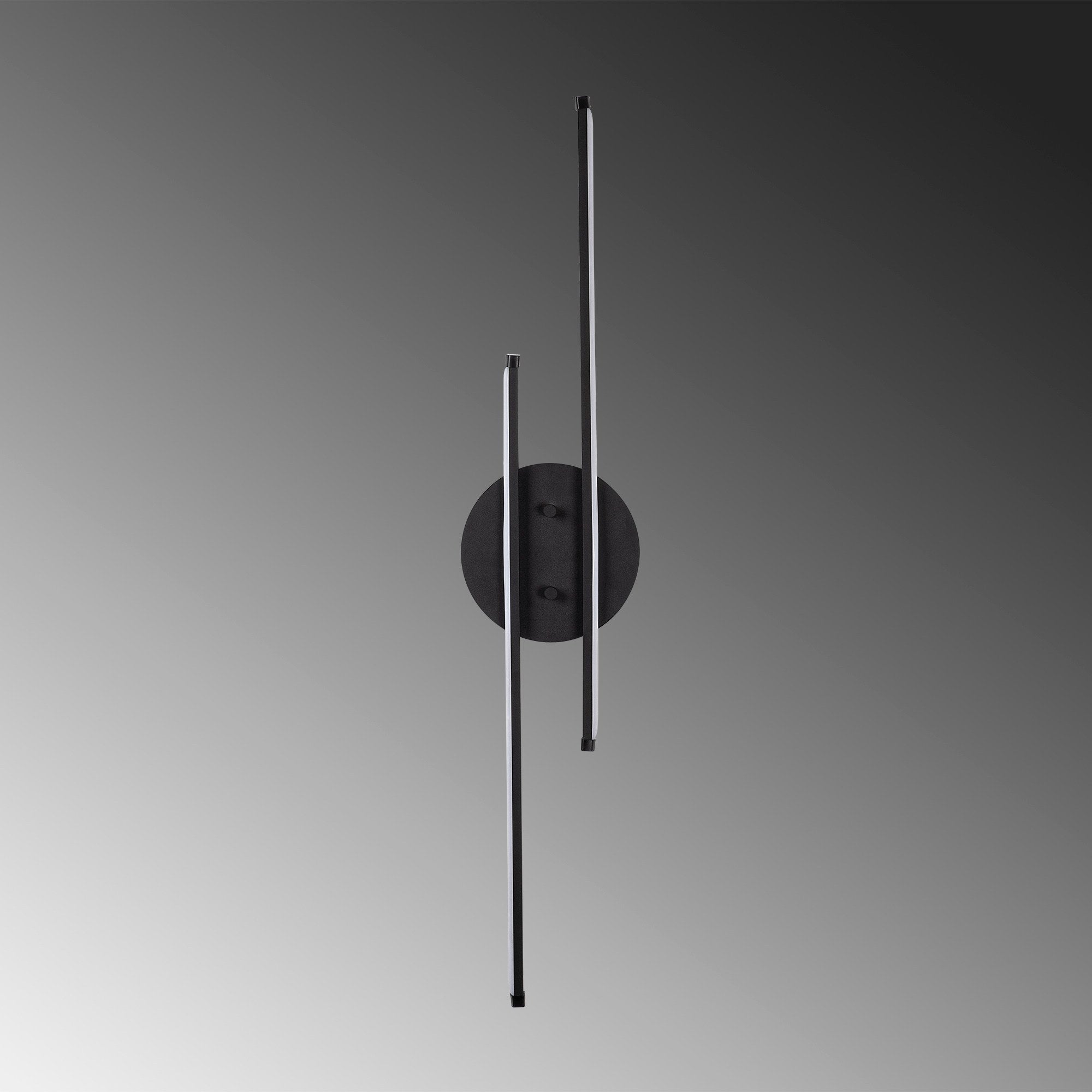 Candeeiro de Parede Preta Elegante, Corpo de Metal, 17 x 86 x 5 cm | LED Integral 16W 3000K | Iluminação Elegante para Decoração Moderna de Casa e Escritório