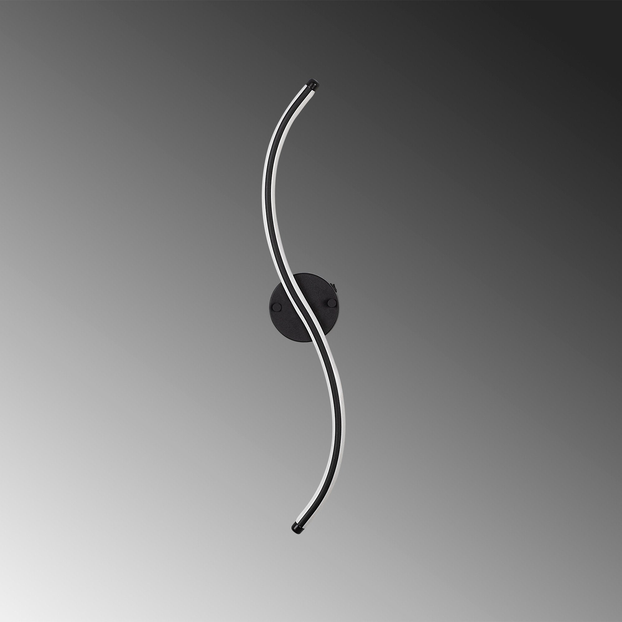 Candeeiro de Parede preta elegante, corpo de metal, 67 cm de altura | LED integrado 16 W 3000 K | Ideal para decoração moderna e iluminação ambiente, com classificação IP20