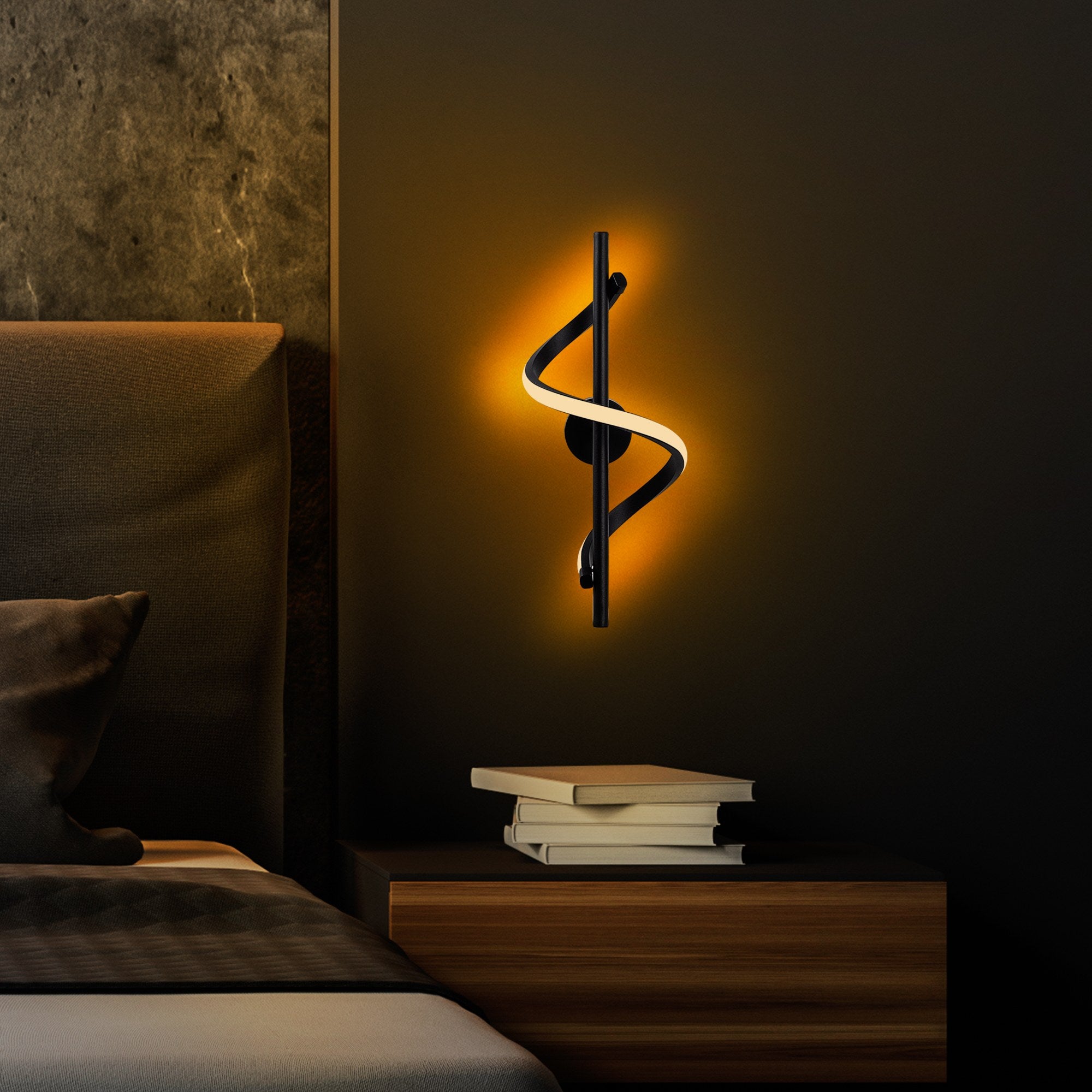 Candeeiro de Parede preta elegante, corpo de metal, 16 x 41 x 25 cm | LED SMD 11 W 3000 K | Classificação IP20, perfeita para decoração moderna e iluminação ambiente