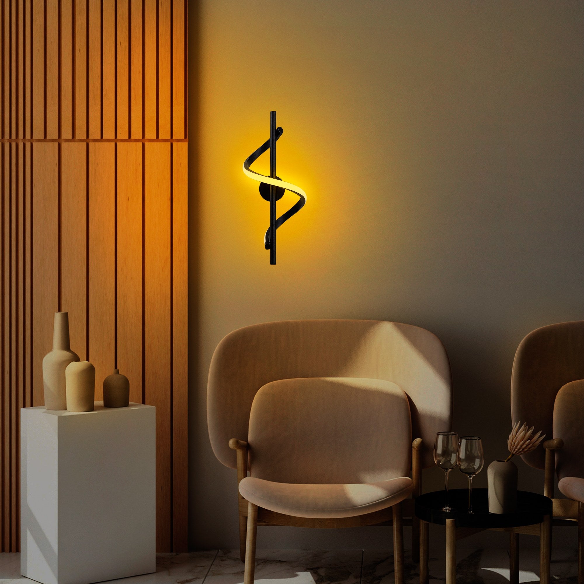 Candeeiro de Parede preta elegante, corpo de metal, 16 x 41 x 25 cm | LED SMD 11 W 3000 K | Classificação IP20, perfeita para decoração moderna e iluminação ambiente