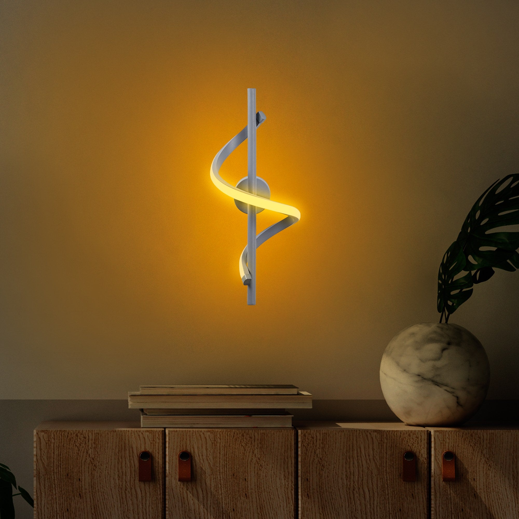 Candeeiro de Parede cinza elegante, corpo de metal, 16 x 41 x 25 cm | LED SMD 11 W 3000 K | Classificação IP20, perfeita para decoração moderna e iluminação ambiente