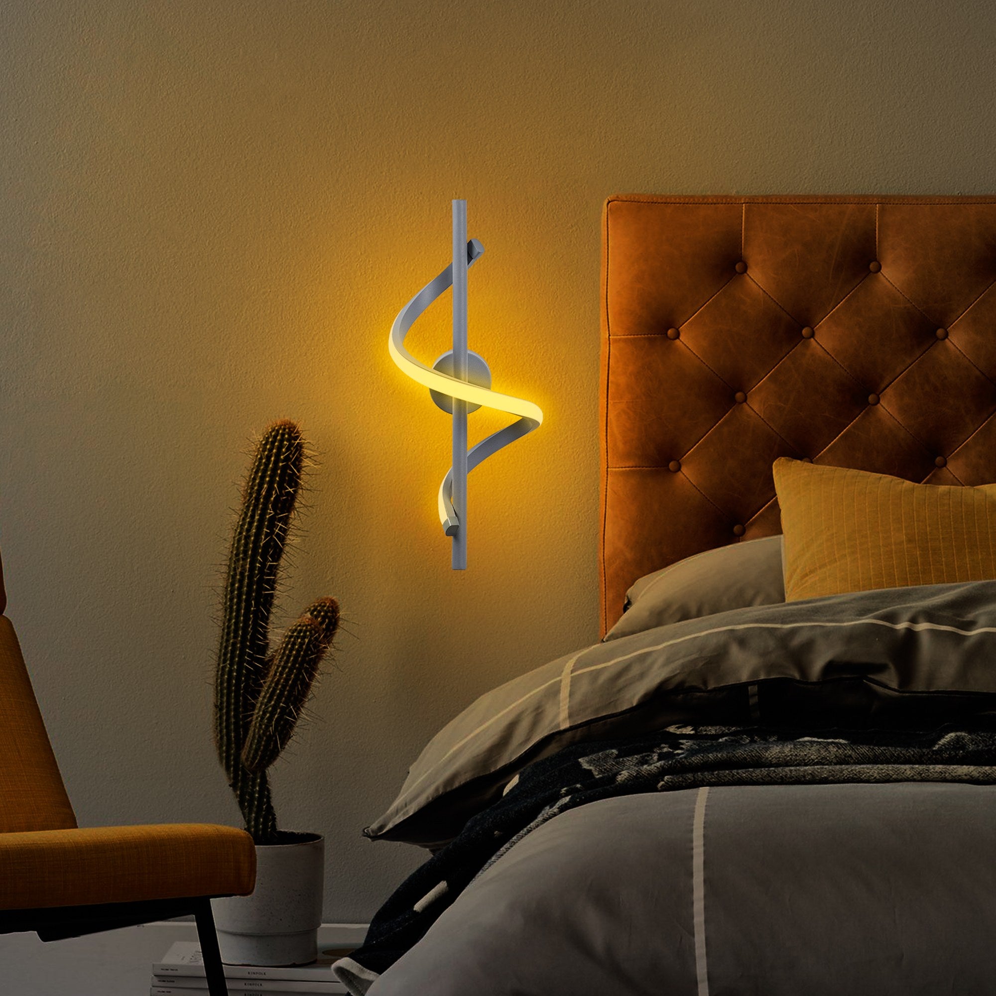 Candeeiro de Parede cinza elegante, corpo de metal, 16 x 41 x 25 cm | LED SMD 11 W 3000 K | Classificação IP20, perfeita para decoração moderna e iluminação ambiente