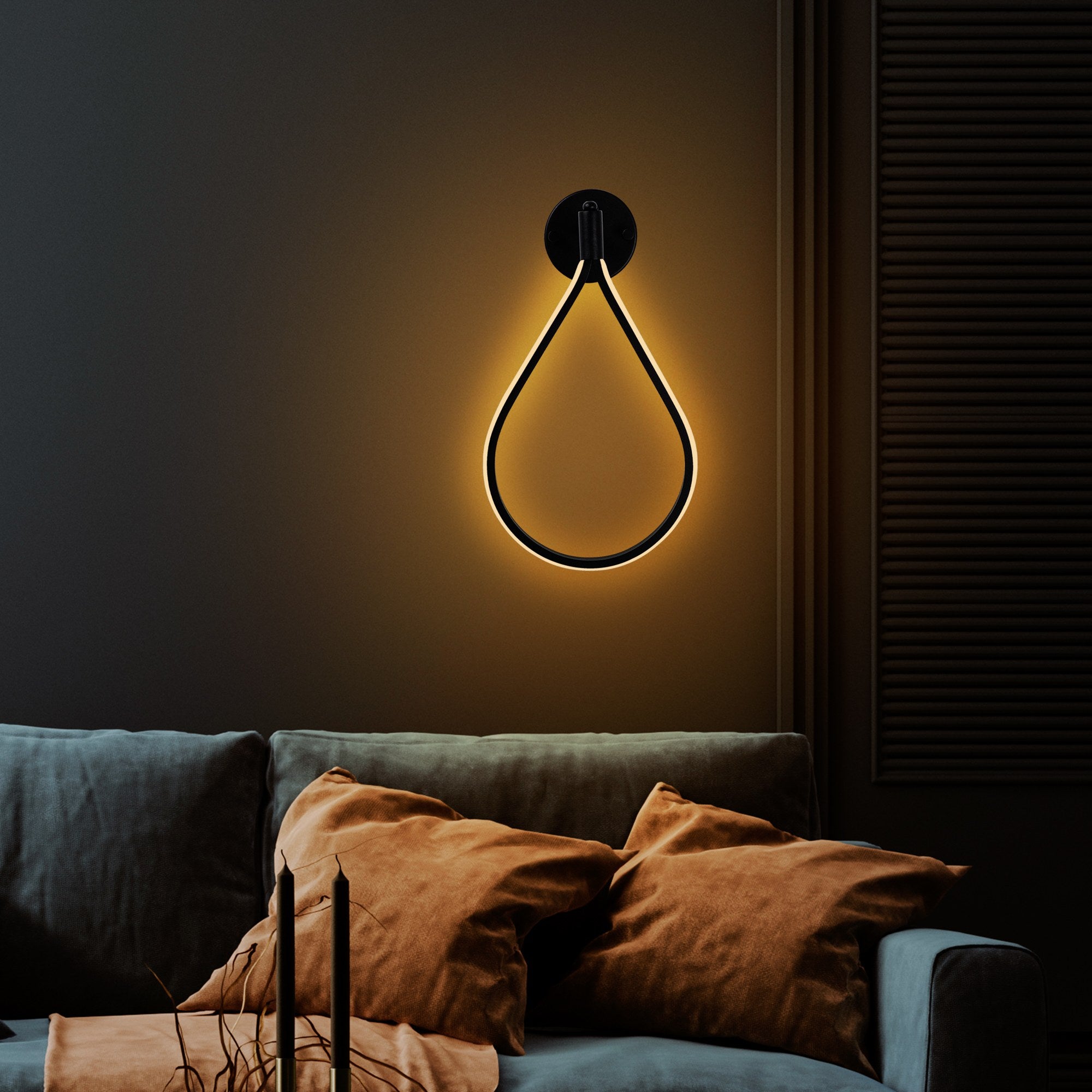 Candeeiro de Parede preta elegante, corpo de metal, 23 x 39 x 13 cm | LED SMD 11 W 3000 K | Classificação IP20, perfeita para decoração moderna e iluminação ambiente