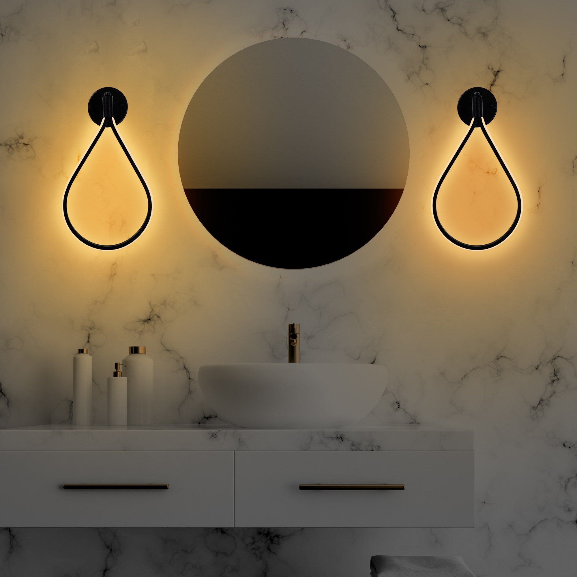 Candeeiro de Parede preta elegante, corpo de metal, 23 x 39 x 13 cm | LED SMD 11 W 3000 K | Classificação IP20, perfeita para decoração moderna e iluminação ambiente