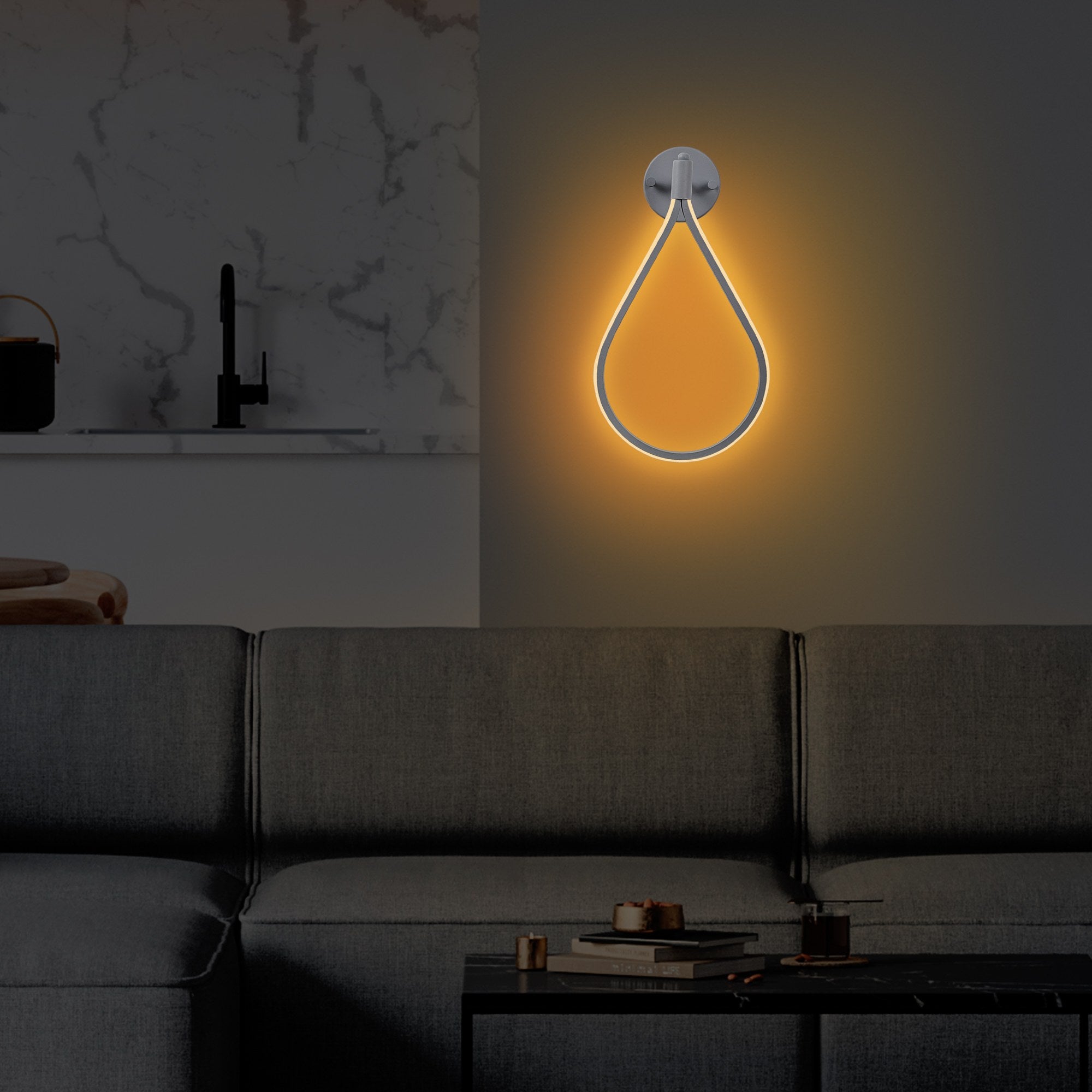 Candeeiro de Parede cinza elegante, corpo de metal, 23x39x13 cm | LED SMD 11W 3000K | Classificação IP20 | Perfeito para decoração moderna e iluminação ambiente