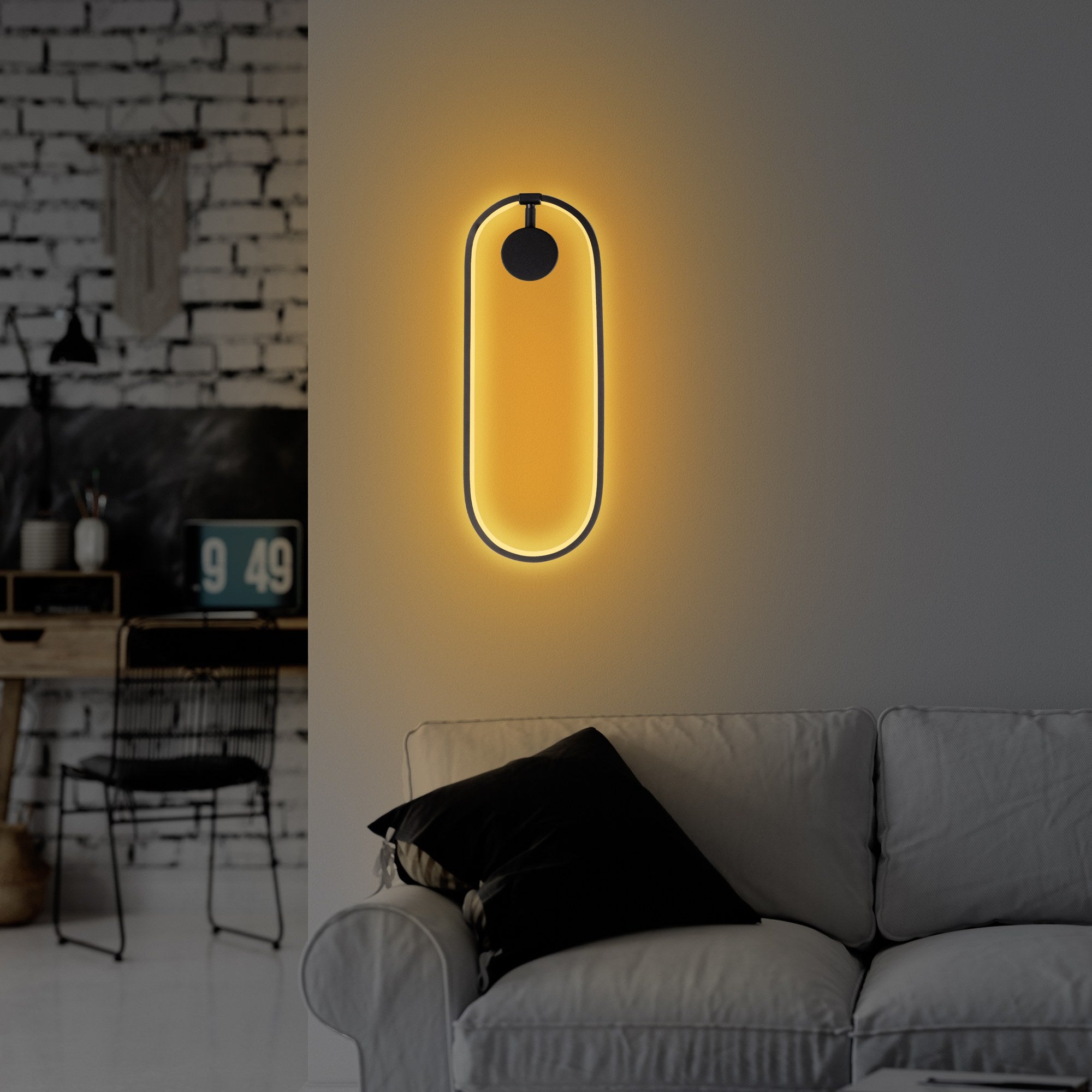 Candeeiro de Parede preta elegante, corpo de metal, 17 x 48 x 10 cm | LED SMD 16 W 3000 K | Classificação IP20 | Perfeito para decoração moderna e iluminação ambiente