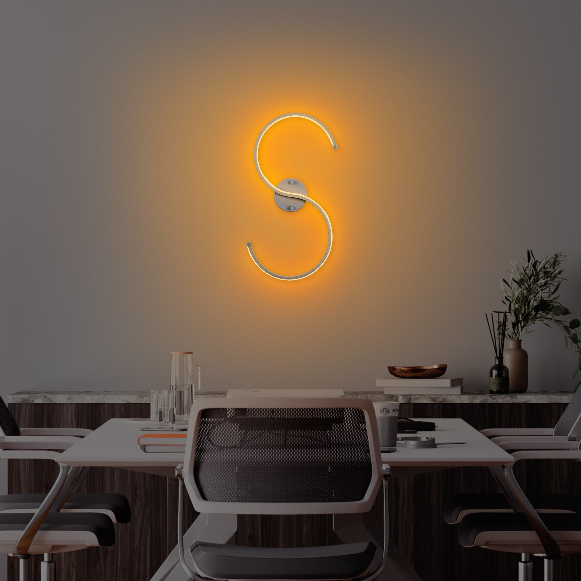 Candeeiro de Parede cinza elegante, corpo de metal, 25 x 56 x 5 cm | LED SMD 16 W 3000 K | Classificação IP20, perfeita para decoração moderna e iluminação ambiente