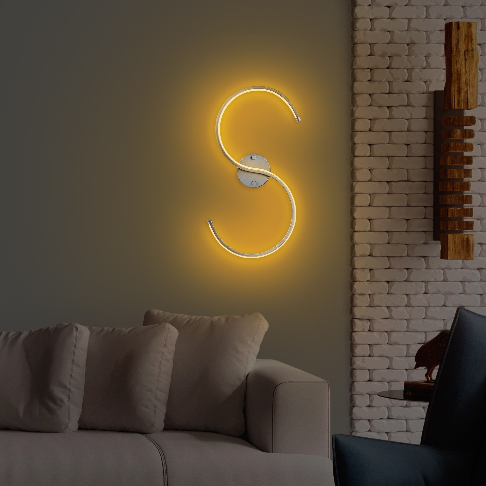 Candeeiro de Parede cromada elegante, corpo de metal, 25 x 56 x 5 cm | LED SMD 16 W 3000 K | Design elegante para iluminação moderna de casa e escritório