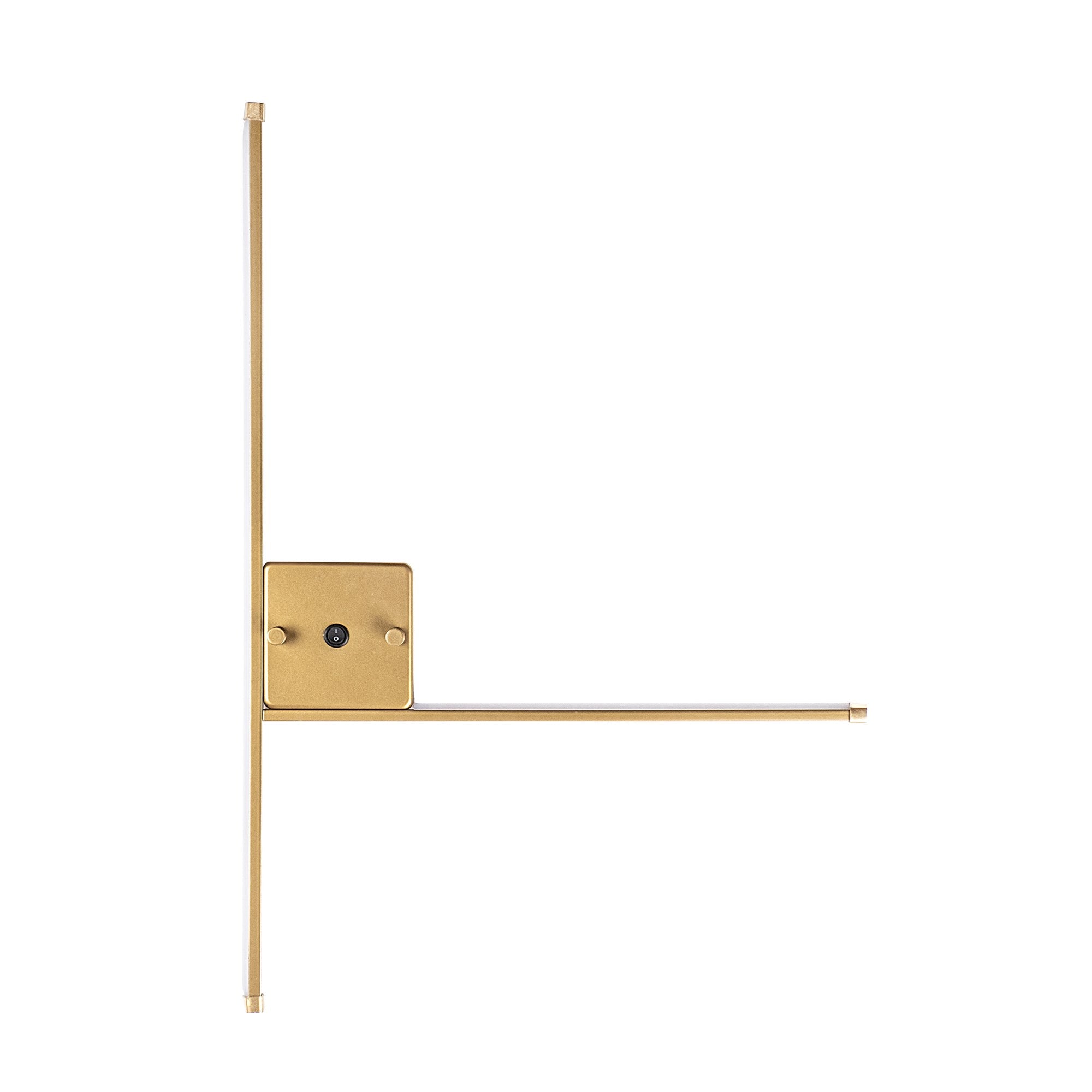 Candeeiro de Parede Elegante Dourada, Corpo em Metal, 61 x 42 x 3 cm | LED SMD 14,4 W 3000 K | Iluminação Elegante para Decoração e Ambiente Modernos
