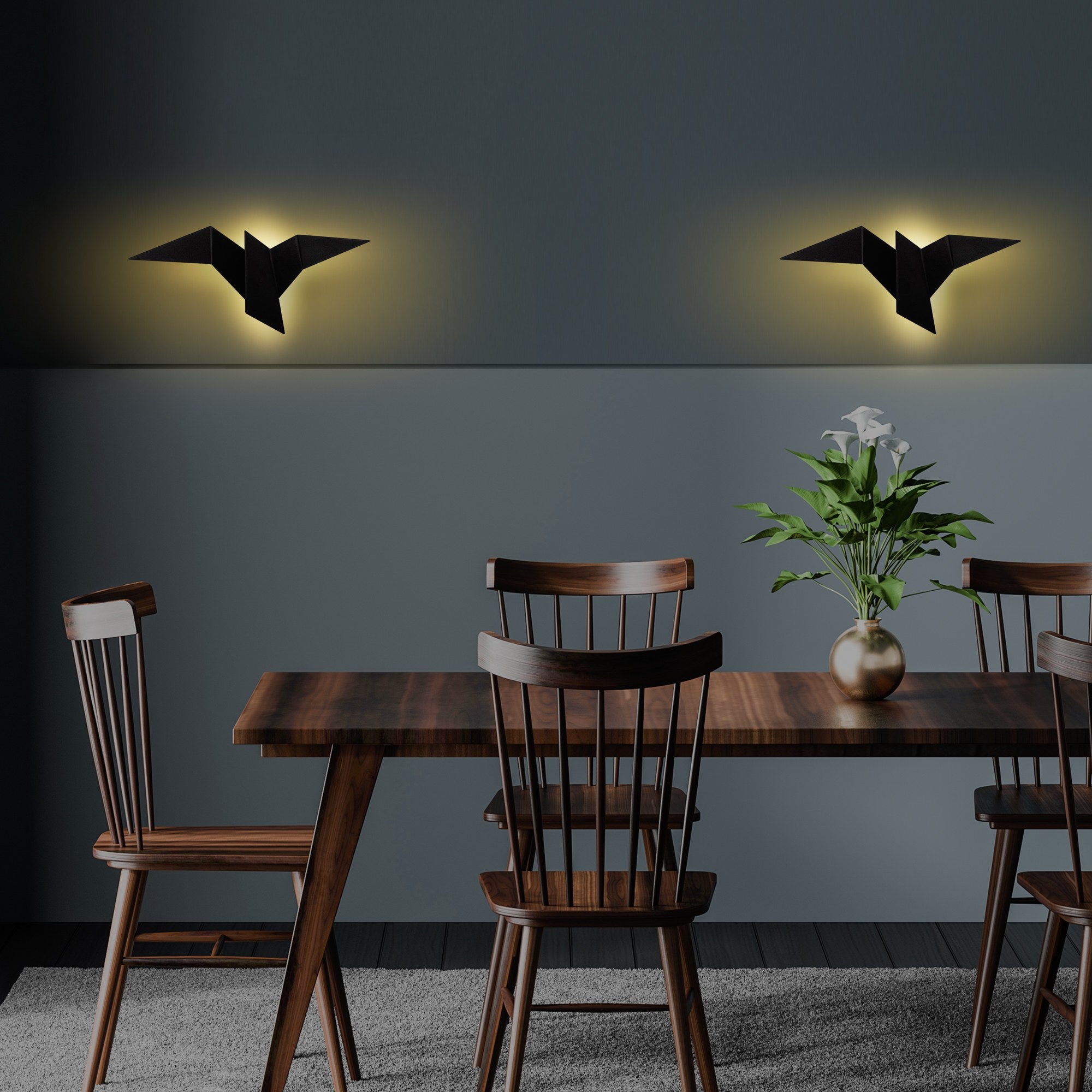 Candeeiro de Parede preta elegante, corpo de metal, 56 x 14 x 24 cm | IP20, LED 1W 3000K | Design moderno para casa e escritório, solução de iluminação elegante