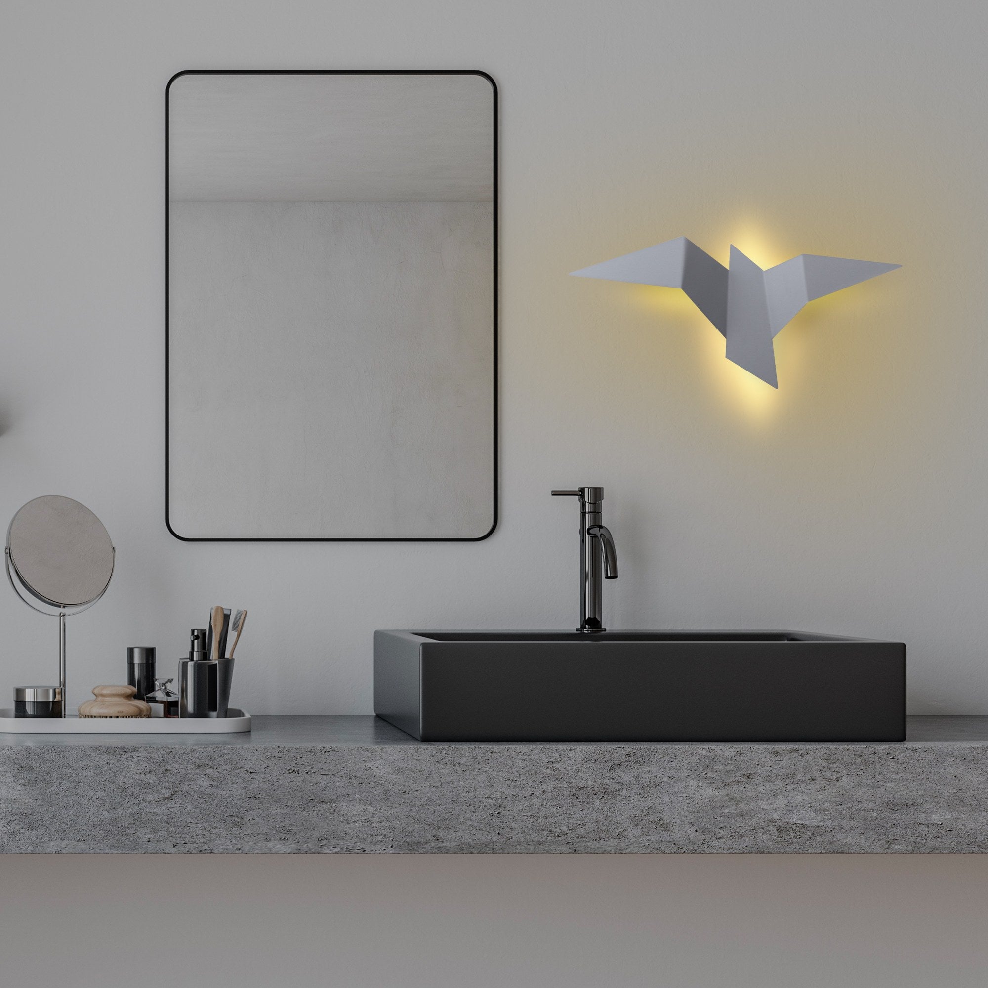 Candeeiro de Parede cinza elegante, corpo de metal, 56 x 14 x 24 cm | IP20, LED 1W 3000K | Design moderno para casa e escritório, solução de iluminação elegante