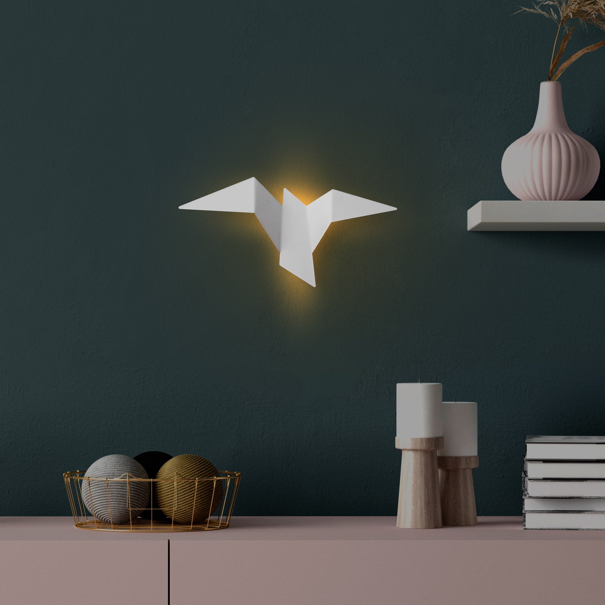 Luminária de Parede Branca Elegante, Corpo de Metal, 31 x 12 x 16 cm | IP20, LED 1W 3000K | Iluminação Elegante para Decoração e Ambiente Modernos