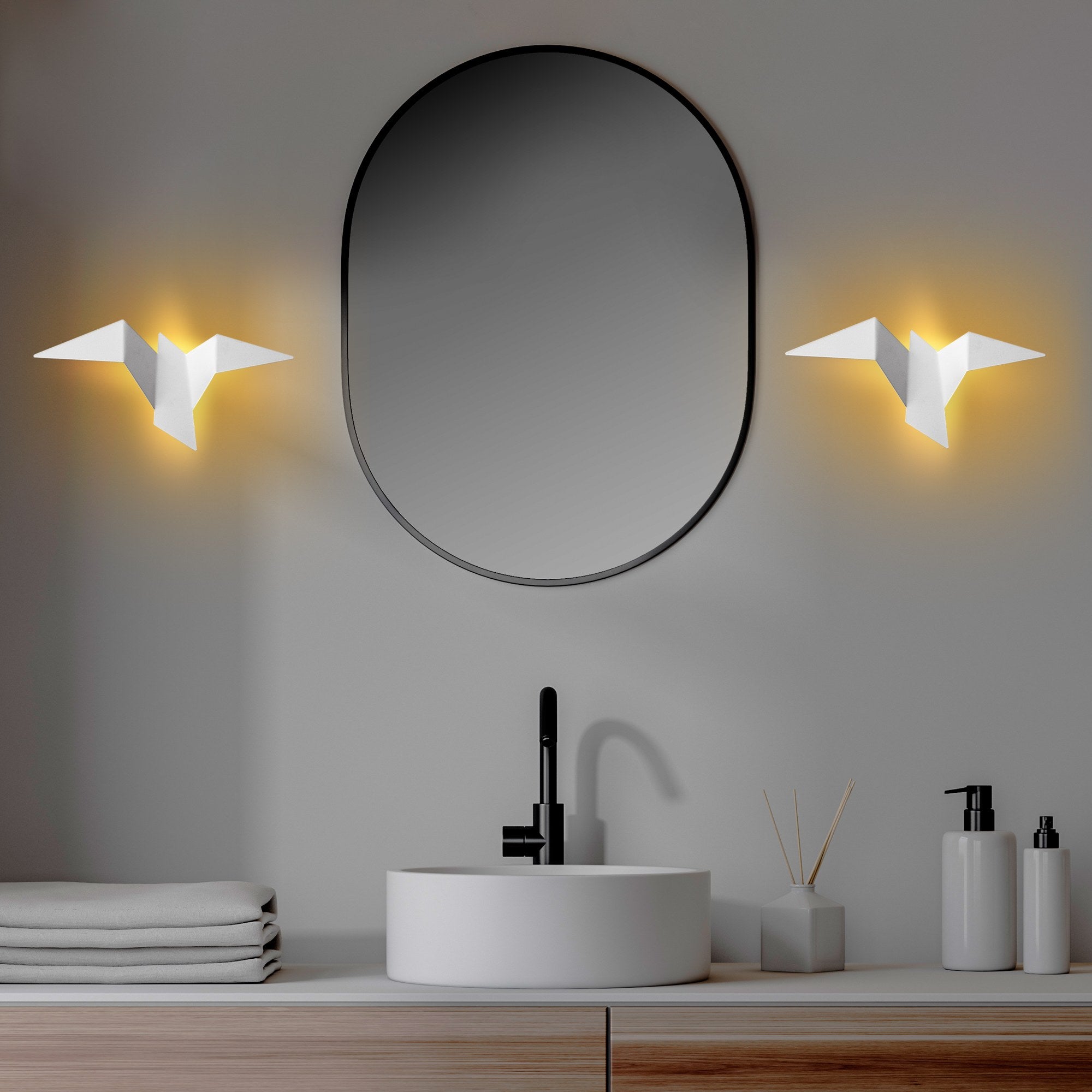 Luminária de Parede Branca Elegante, Corpo de Metal, 31 x 12 x 16 cm | IP20, LED 1W 3000K | Iluminação Elegante para Decoração e Ambiente Modernos