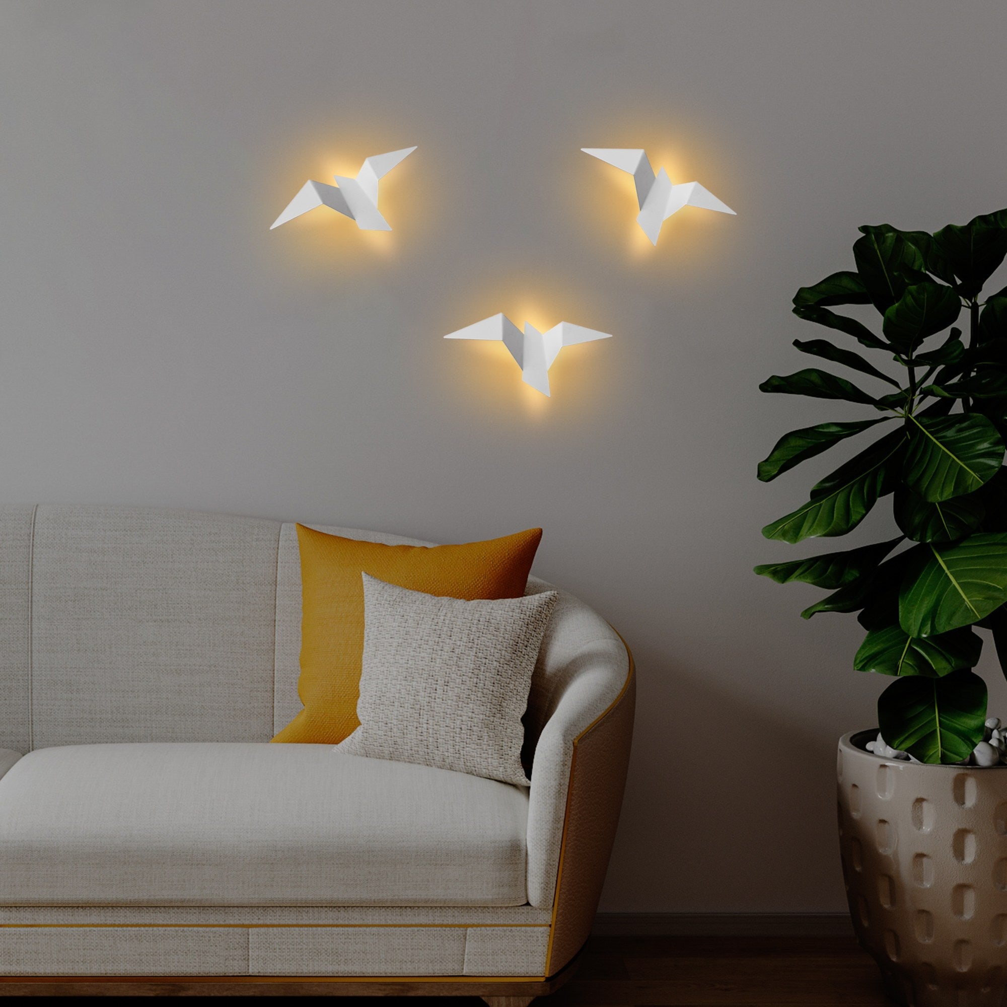 Luminária de Parede Branca Elegante, Corpo de Metal, 31 x 12 x 16 cm | IP20, LED 1W 3000K | Iluminação Elegante para Decoração e Ambiente Modernos