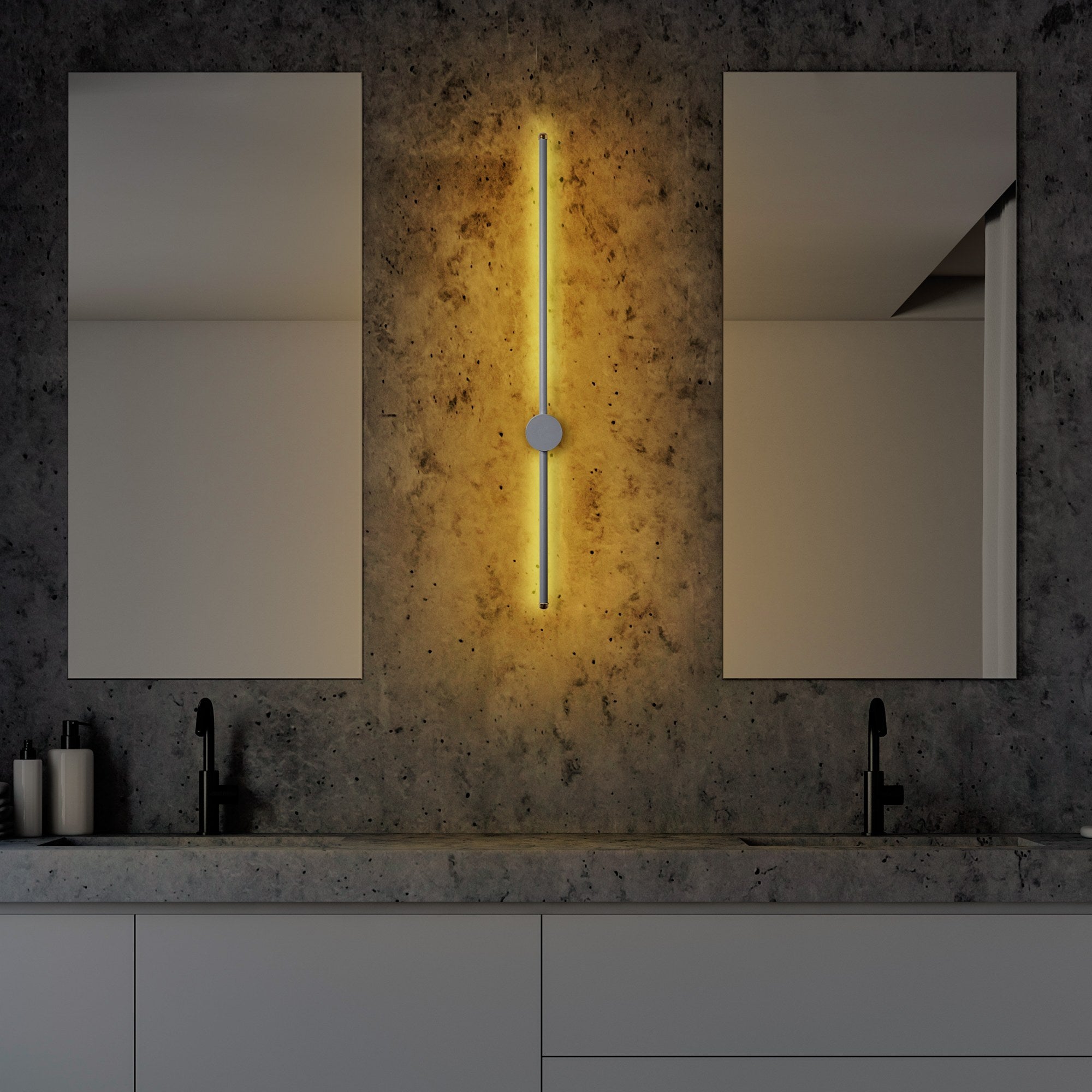 Candeeiro de Parede cinza elegante, corpo de metal, 91 x 10 x 7 cm | LED SMD 13 W 3000 K | Classificação IP20 | Perfeito para decoração moderna e iluminação ambiente