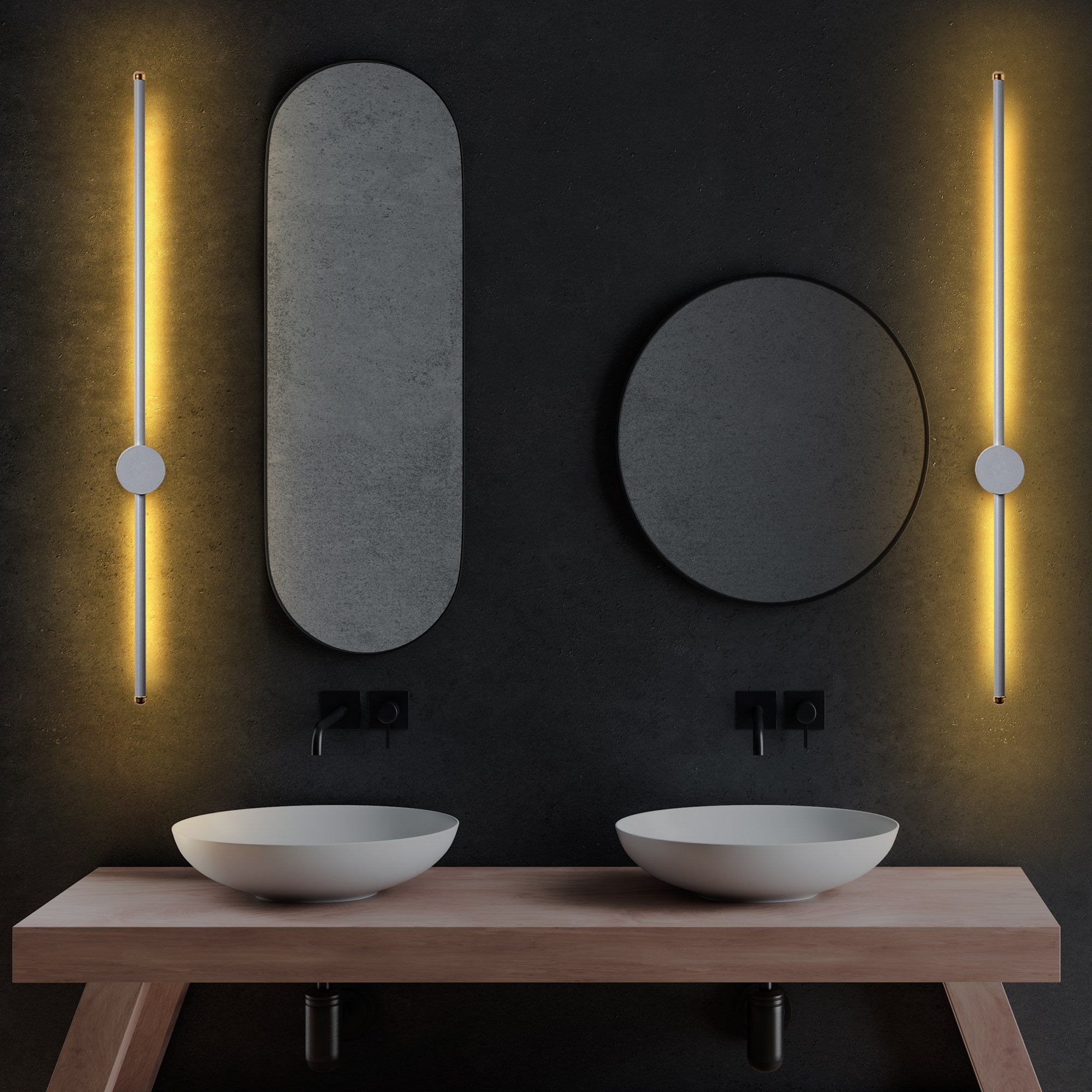 Candeeiro de Parede cinza elegante, corpo de metal, 91 x 10 x 7 cm | LED SMD 13 W 3000 K | Classificação IP20 | Perfeito para decoração moderna e iluminação ambiente