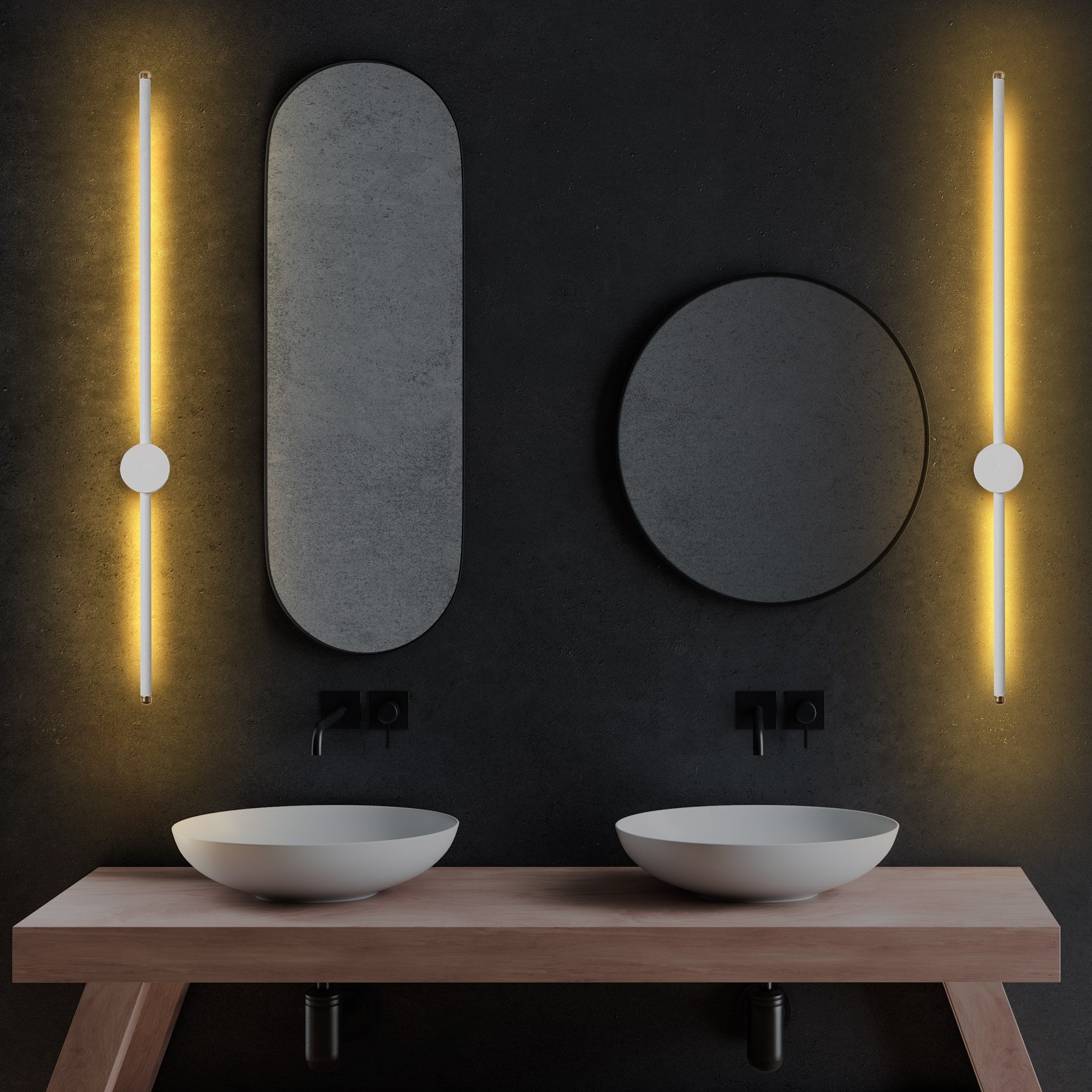 Candeeiro de Parede elegante, corpo de metal, 91 x 10 x 7 cm | LED SMD 13 W 3000 K | Design branco elegante, perfeito para iluminação moderna de casa e escritório