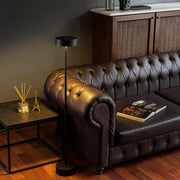 Candeeiro de Pé preta e estilosa, corpo de metal, 111 cm de altura, 16 cm de diâmetro | LED de 5 W, 3000 K, bateria com duração de 8 horas | Perfeita para ambientes modernos