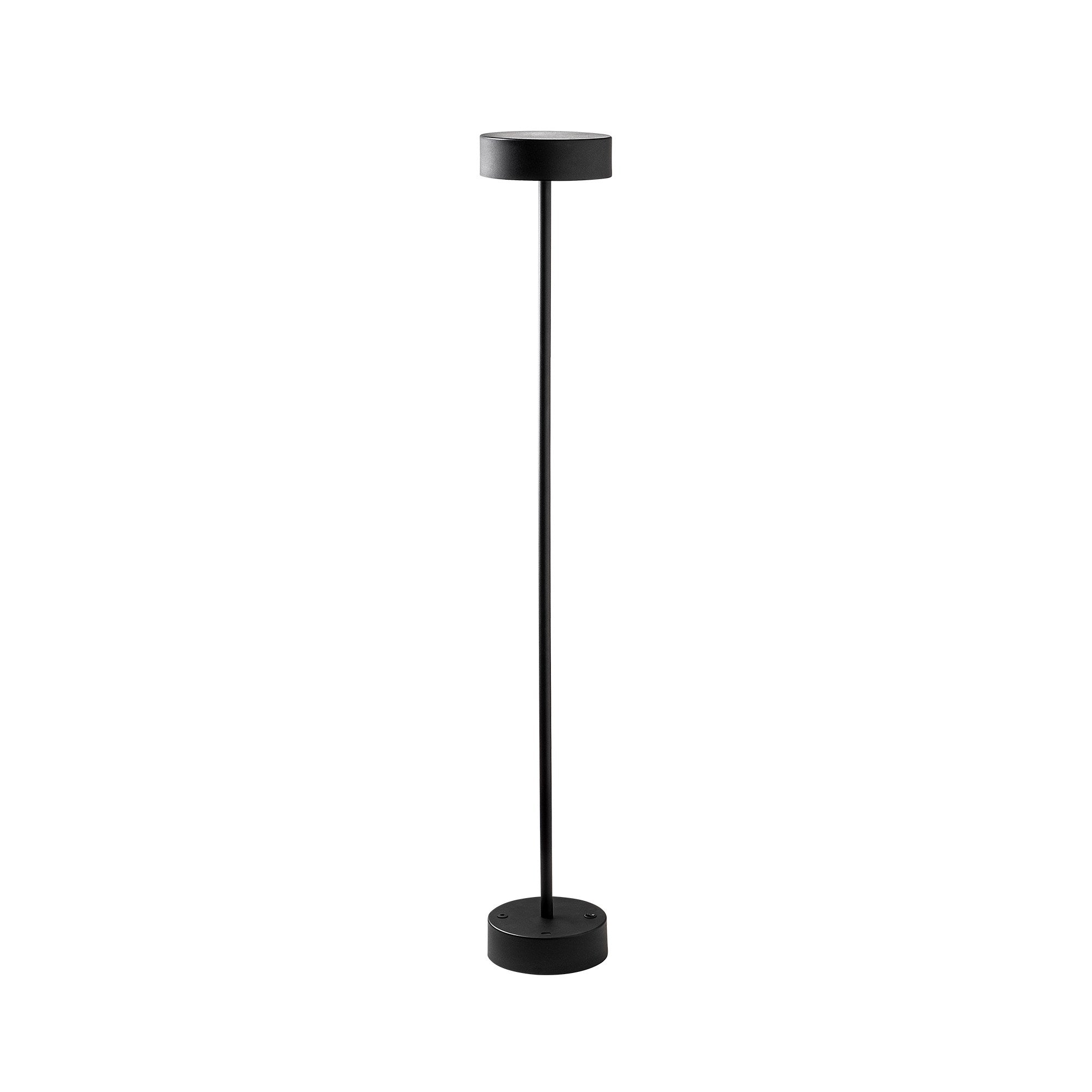 Candeeiro de Pé preta e estilosa, corpo de metal, 111 cm de altura, 16 cm de diâmetro | LED de 5 W, 3000 K, bateria com duração de 8 horas | Perfeita para ambientes modernos