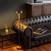 Candeeiro de Pé elegante em cobre, 111 cm de altura, 16 cm de diâmetro | Corpo em metal, LED 5W 3000K, duração de luz de 8 horas | Perfeita para ambientes modernos