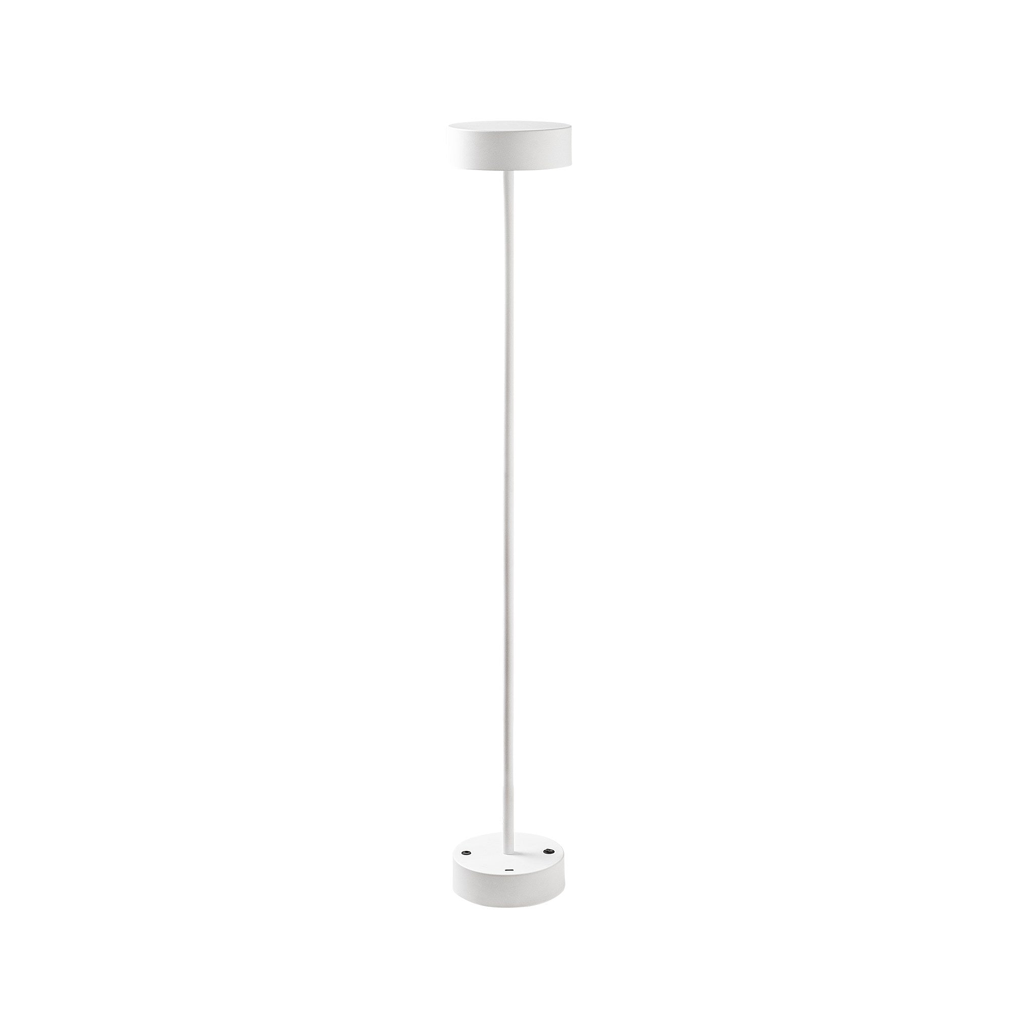 Candeeiro de Pé branca elegante, corpo de metal, 111 cm de altura, 16 cm de diâmetro | LED de 5 W, 3000 K, bateria com duração de 8 horas | Perfeita para decoração e iluminação de casa moderna