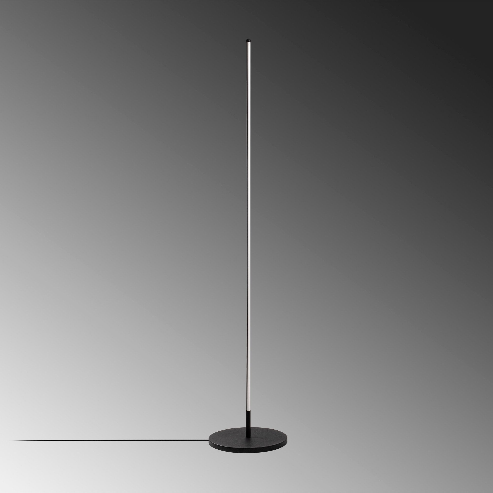 Candeeiro de Pé Elegante Preta, Corpo de Metal, 153 cm de Altura, Base de 30 cm, LED de 36 W, Luz Quente de 3000 K | Perfeita para Salas de Estar e Quartos Modernos