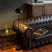 Candeeiro de Pé Preta Elegante, Corpo de Metal, 115 cm de Altura, 20 cm de Diâmetro, 80 CRI, LED de 5 W, Bateria com Duração de 8 Horas | Perfeita para Espaços Modernos