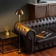 Candeeiro de Pé dourada elegante, corpo de metal, 115 cm de altura, 20 cm de diâmetro, 80 CRI, LED de 5 W, bateria com duração de 8 horas, perfeita para decoração e ambiente modernos