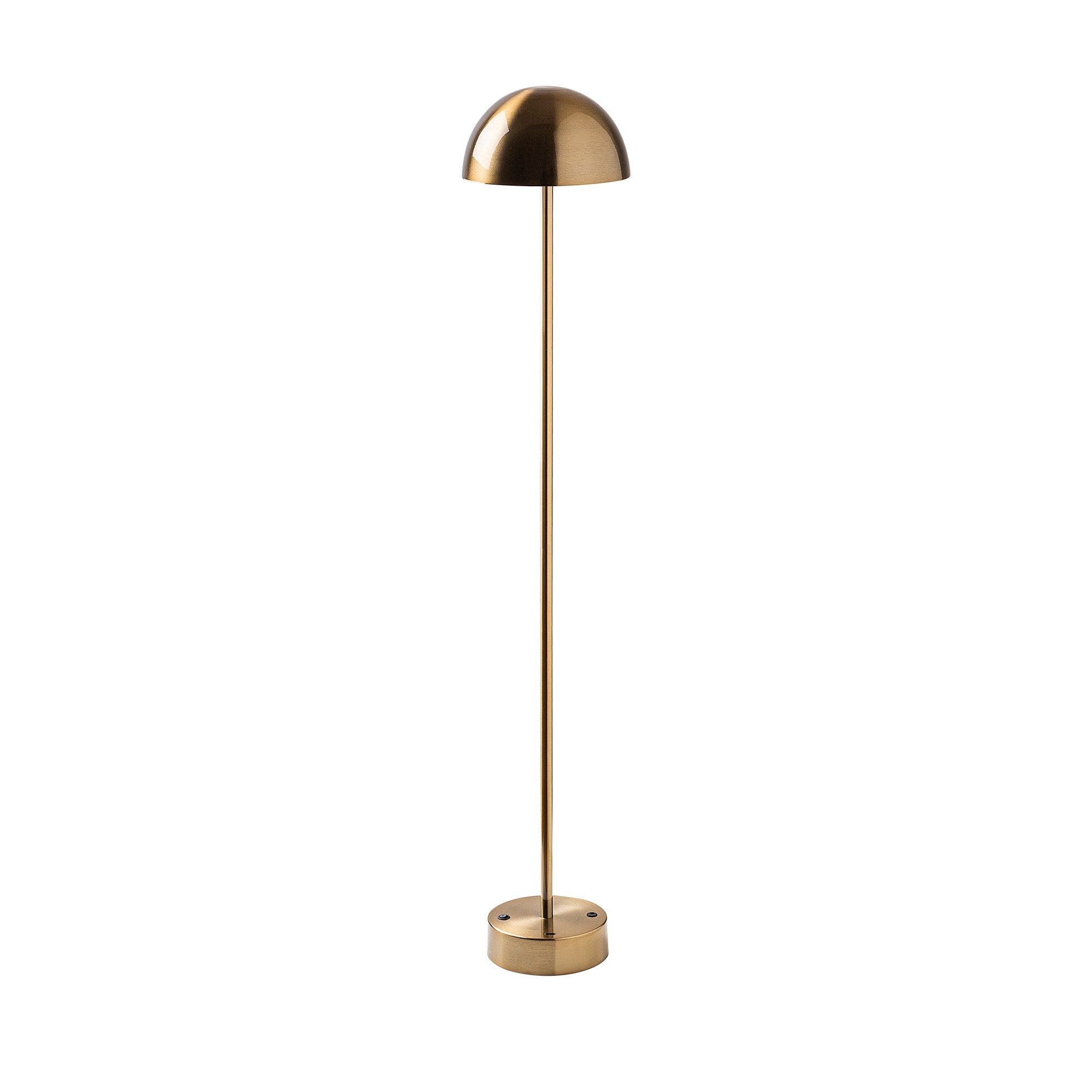 Candeeiro de Pé dourada elegante, corpo de metal, 115 cm de altura, 20 cm de diâmetro, 80 CRI, LED de 5 W, bateria com duração de 8 horas, perfeita para decoração e ambiente modernos