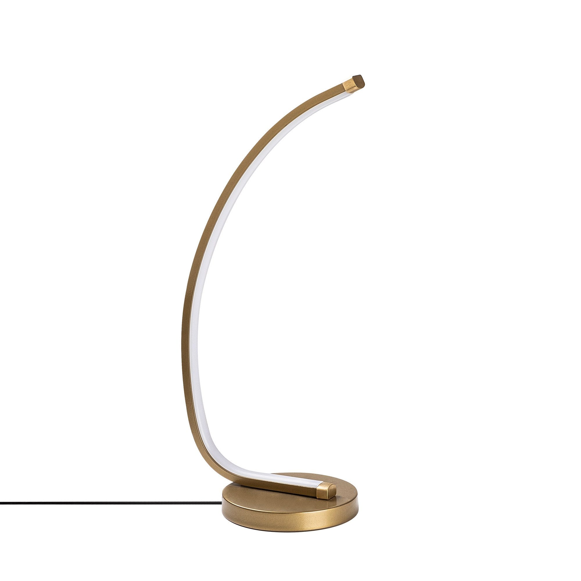 Candeeiro de Mesa Elegante Dourada, Corpo em Metal, 18 x 43 x 13 cm | LED 12W, 3000K, 80 CRI | Iluminação Elegante para Casa e Escritório, Interruptor Liga/Desliga, Cabo de 200 cm