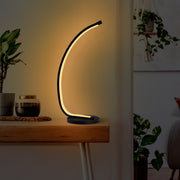 Candeeiro de Mesa Elegante Preta, Corpo de Metal, 43 cm de Altura, 18 cm de Largura, LED 12W 3000K | Interruptor Liga/Desliga, Cabo de 200 cm | Perfeito para Decoração Moderna