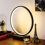 Candeeiro de Mesa preta elegante, corpo de metal, 30 cm x 35 cm x 9 cm | LED de 12 W, 3000 K, 80 CRI | Ideal para decoração moderna de casa e escritório, com interruptor liga/desliga