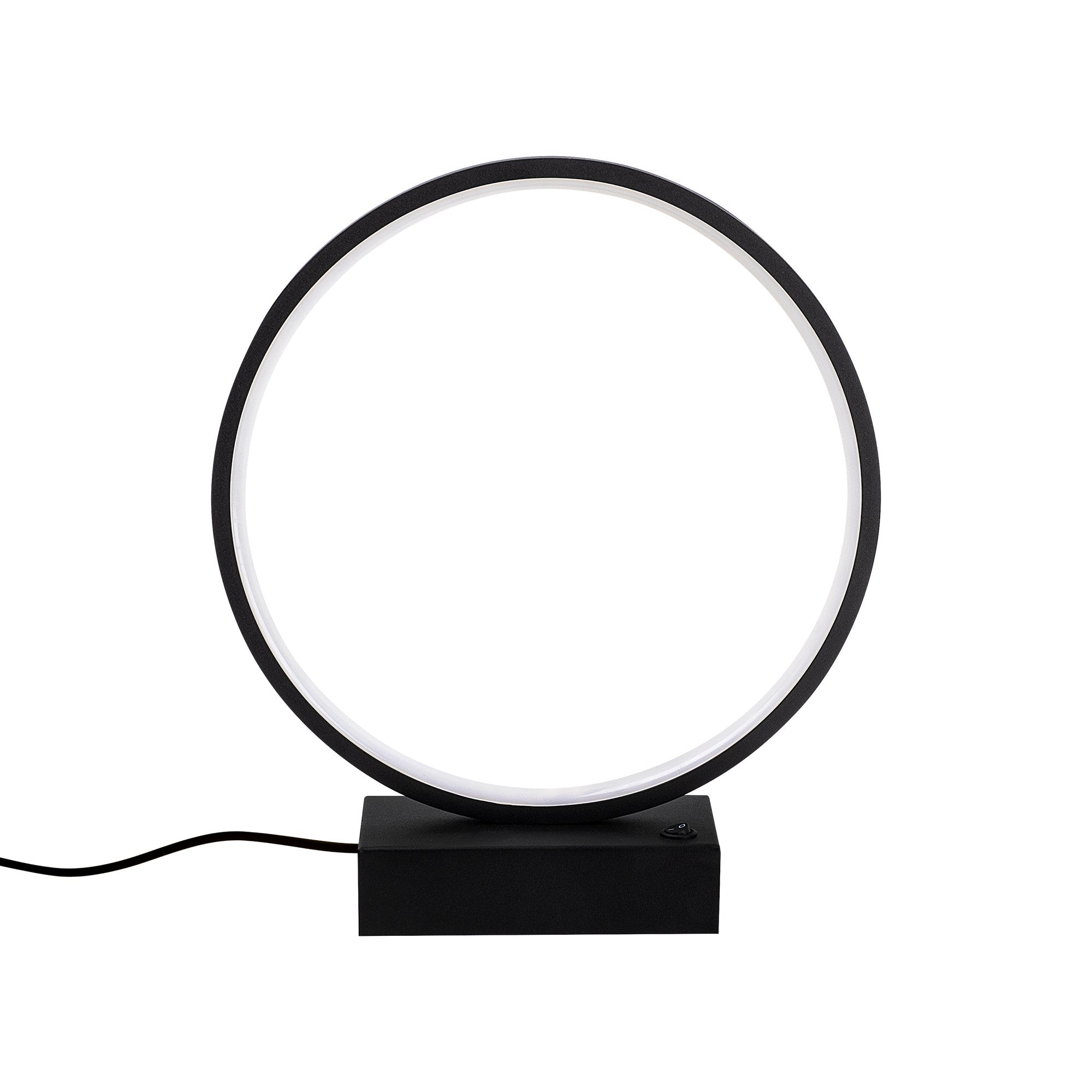 Candeeiro de Mesa preta elegante, corpo de metal, 30 cm x 35 cm x 9 cm | LED de 12 W, 3000 K, 80 CRI | Ideal para decoração moderna de casa e escritório, com interruptor liga/desliga