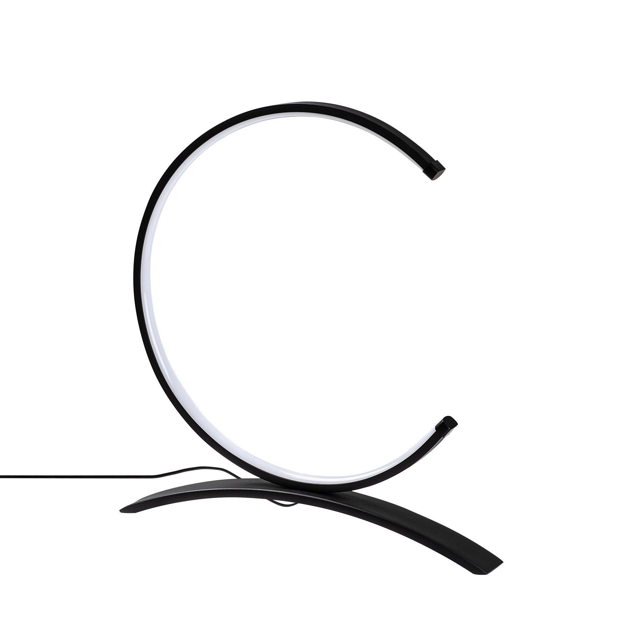 Candeeiro de Mesa Elegante Preta, Corpo de Metal, 35 cm de Largura, 34 cm de Altura | LED 12W, 3000K, Interruptor Liga/Desliga, Cabo de 200 cm | Iluminação Elegante para Casa e Escritório