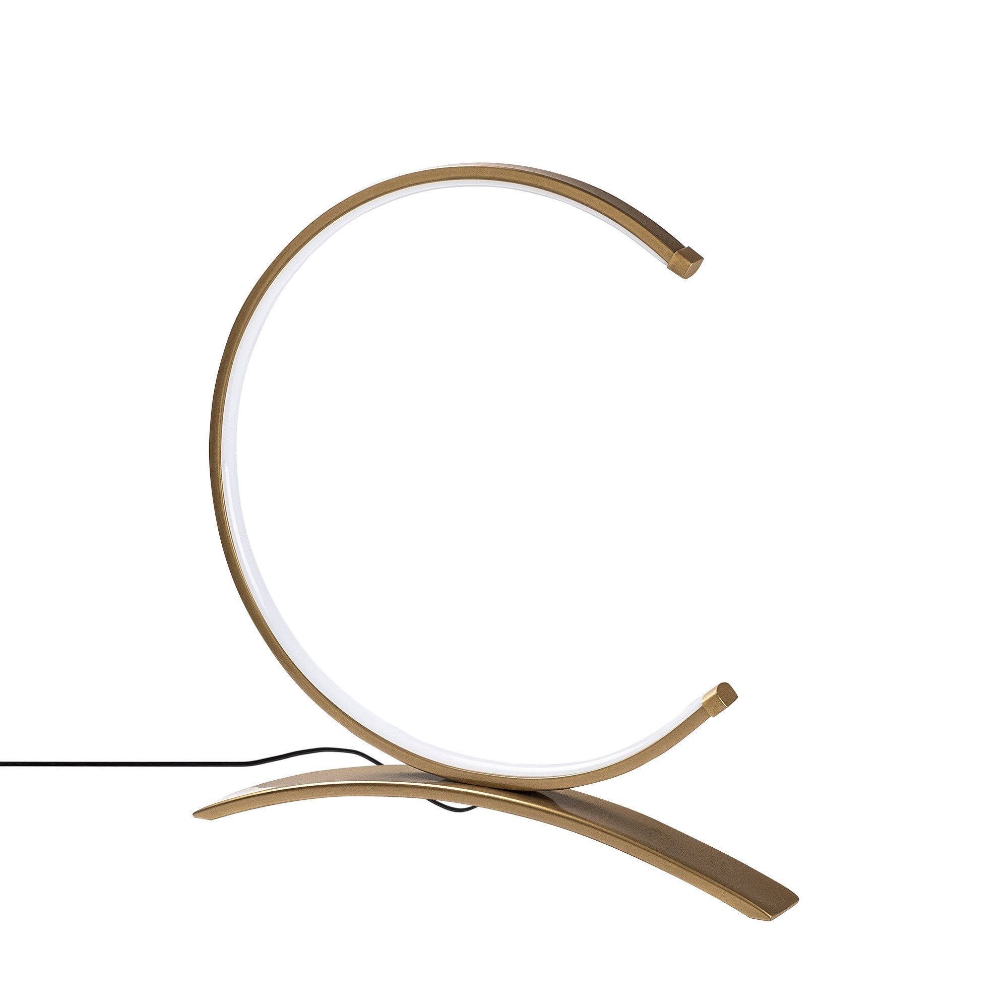 Candeeiro de Mesa Elegante Dourada com Corpo de Metal, 35 cm de Largura, 34 cm de Altura | LED 12W, 3000K | Interruptor Liga/Desliga, Cabo de 200 cm | Iluminação Elegante para Casa e Escritório
