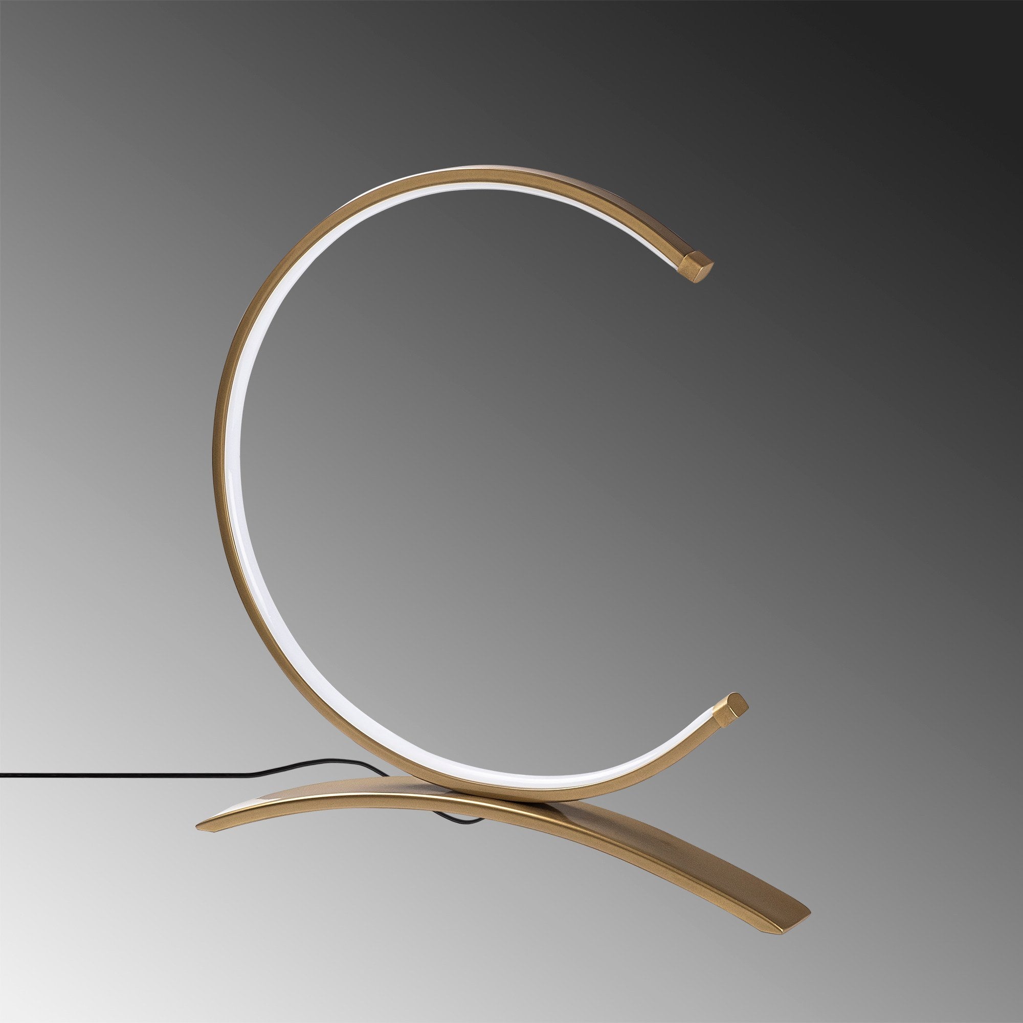 Candeeiro de Mesa Elegante Dourada com Corpo de Metal, 35 cm de Largura, 34 cm de Altura | LED 12W, 3000K | Interruptor Liga/Desliga, Cabo de 200 cm | Iluminação Elegante para Casa e Escritório