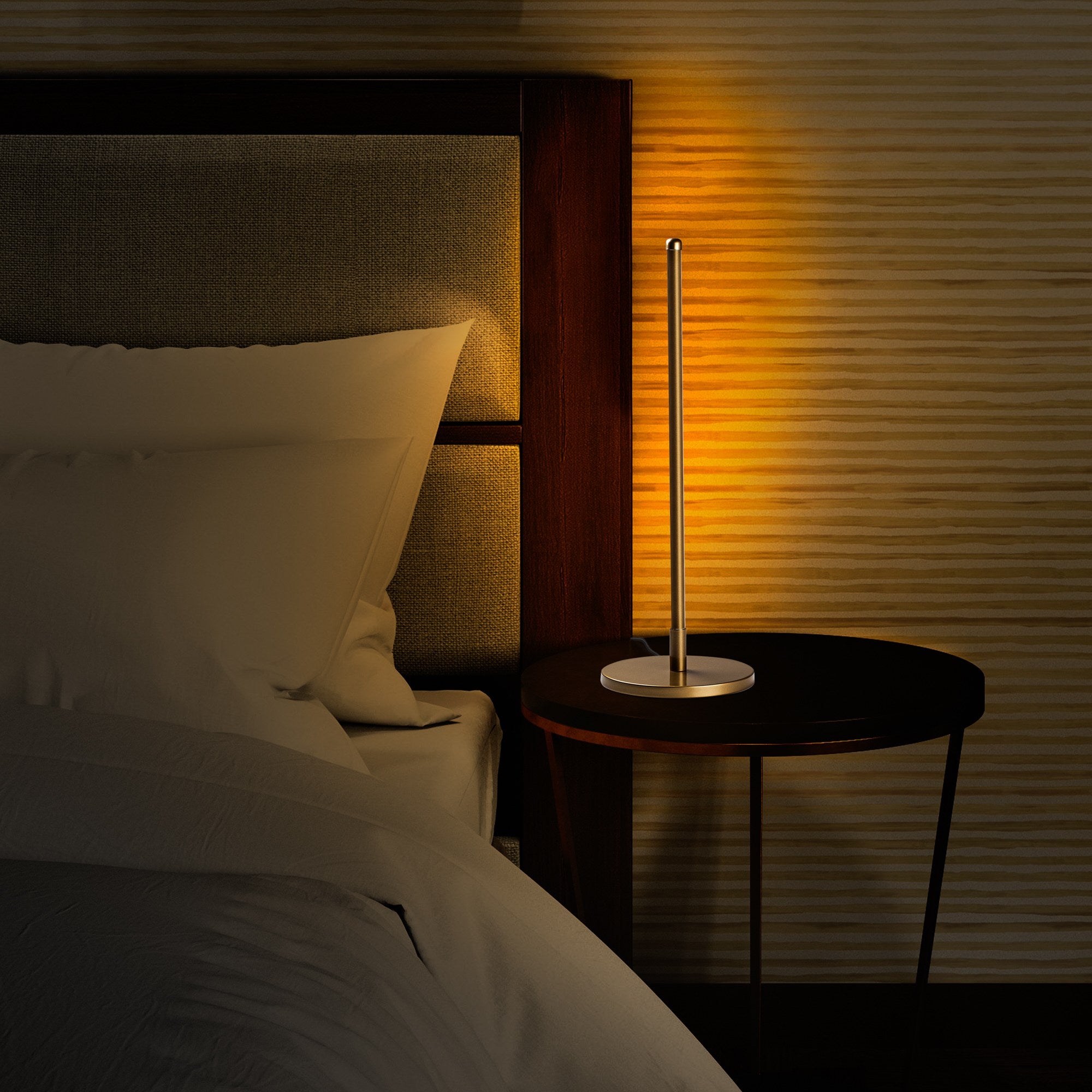 Candeeiro de Mesa elegante dourada, corpo de metal, 51 cm de altura, base de 18 cm, cabo de 200 cm, LED 12W 3000K, interruptor liga/desliga, iluminação elegante para decoração de casa e escritório