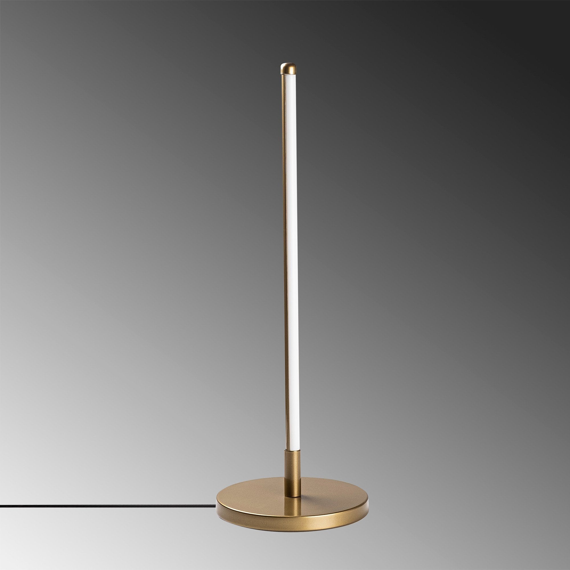 Candeeiro de Mesa elegante dourada, corpo de metal, 51 cm de altura, base de 18 cm, cabo de 200 cm, LED 12W 3000K, interruptor liga/desliga, iluminação elegante para decoração de casa e escritório
