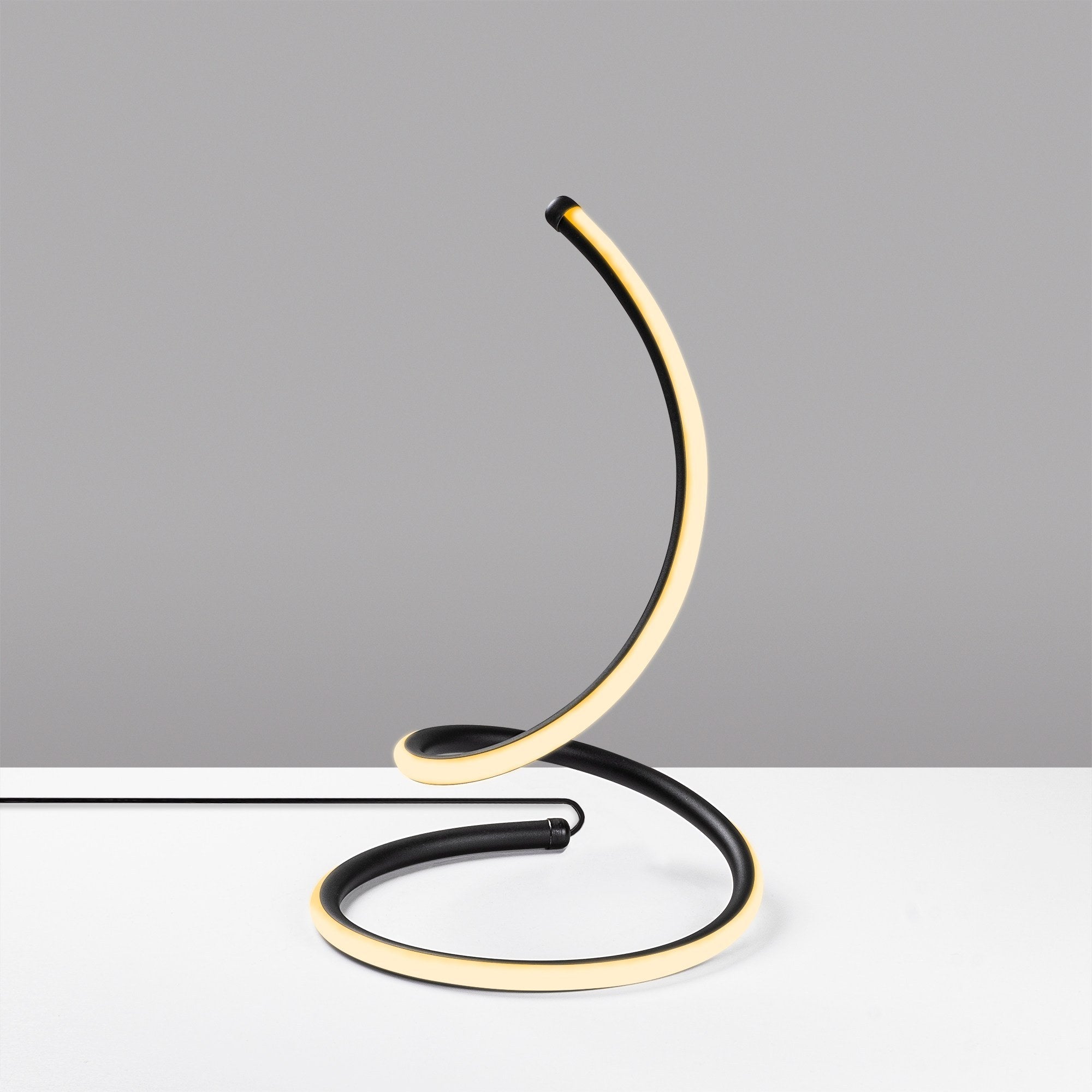 Candeeiro de Mesa Preta Elegante, Corpo de Metal, 25 cm de Diâmetro, 40 cm de Altura | Interruptor Liga/Desliga, 80 CRI, LED 12W 3000K | Ideal para Decoração e Iluminação Moderna