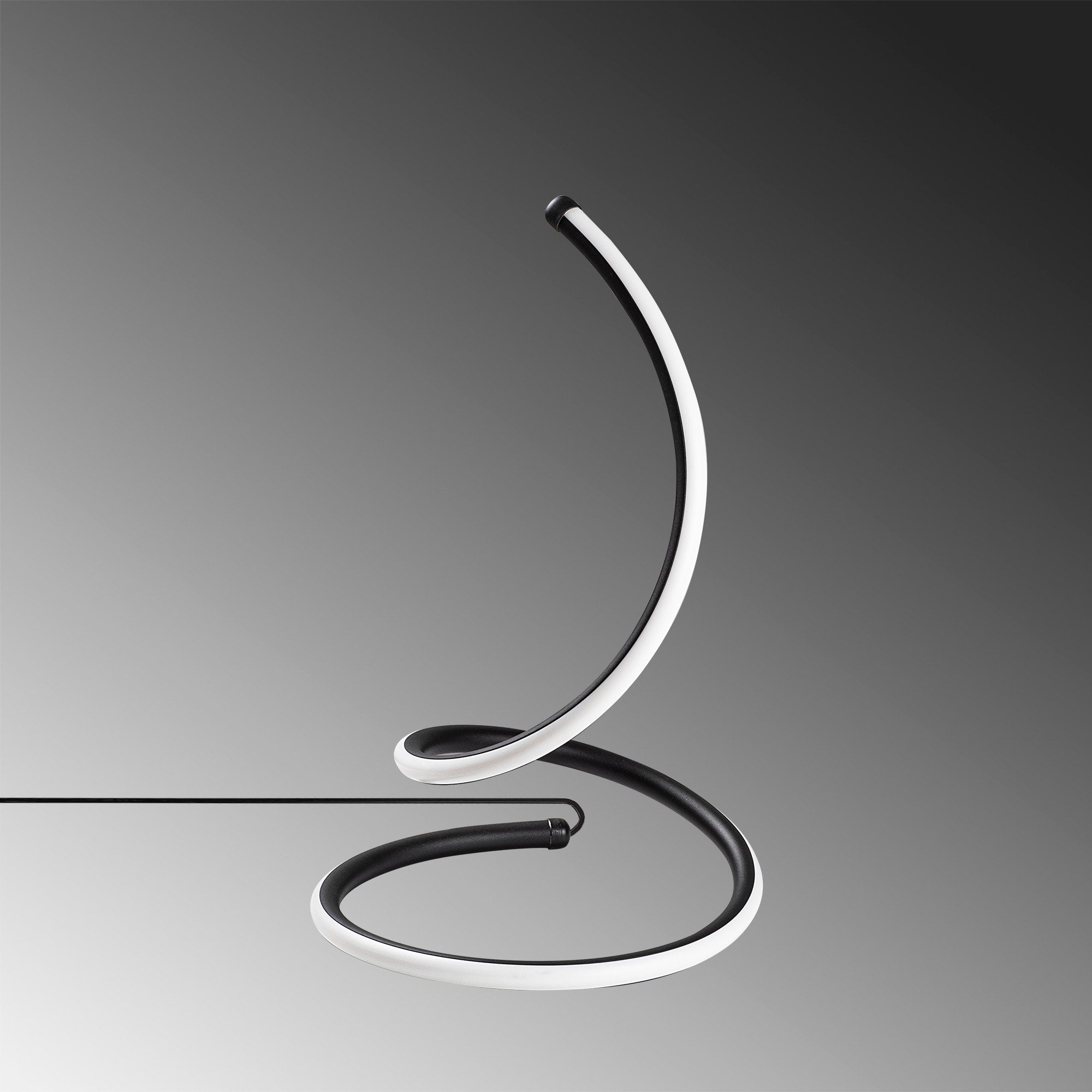 Candeeiro de Mesa Preta Elegante, Corpo de Metal, 25 cm de Diâmetro, 40 cm de Altura | Interruptor Liga/Desliga, 80 CRI, LED 12W 3000K | Ideal para Decoração e Iluminação Moderna