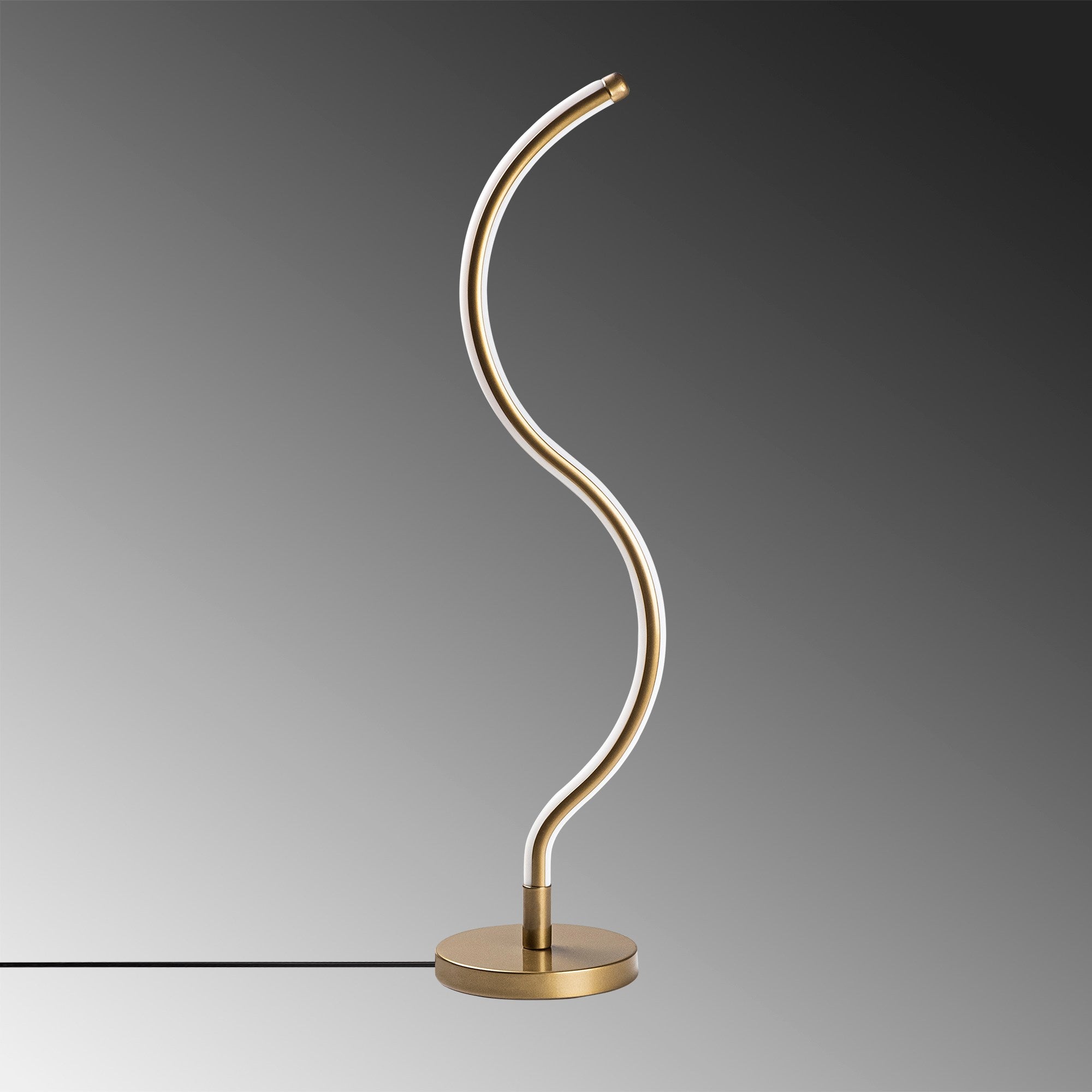 Candeeiro de Mesa Elegante Dourada, Corpo em Metal, 57 cm de Altura, Base de 13 cm, Cabo de 200 cm, IRC de 80, LED 16 W 3000 K | Iluminação Elegante para Decoração de Casa e Escritório