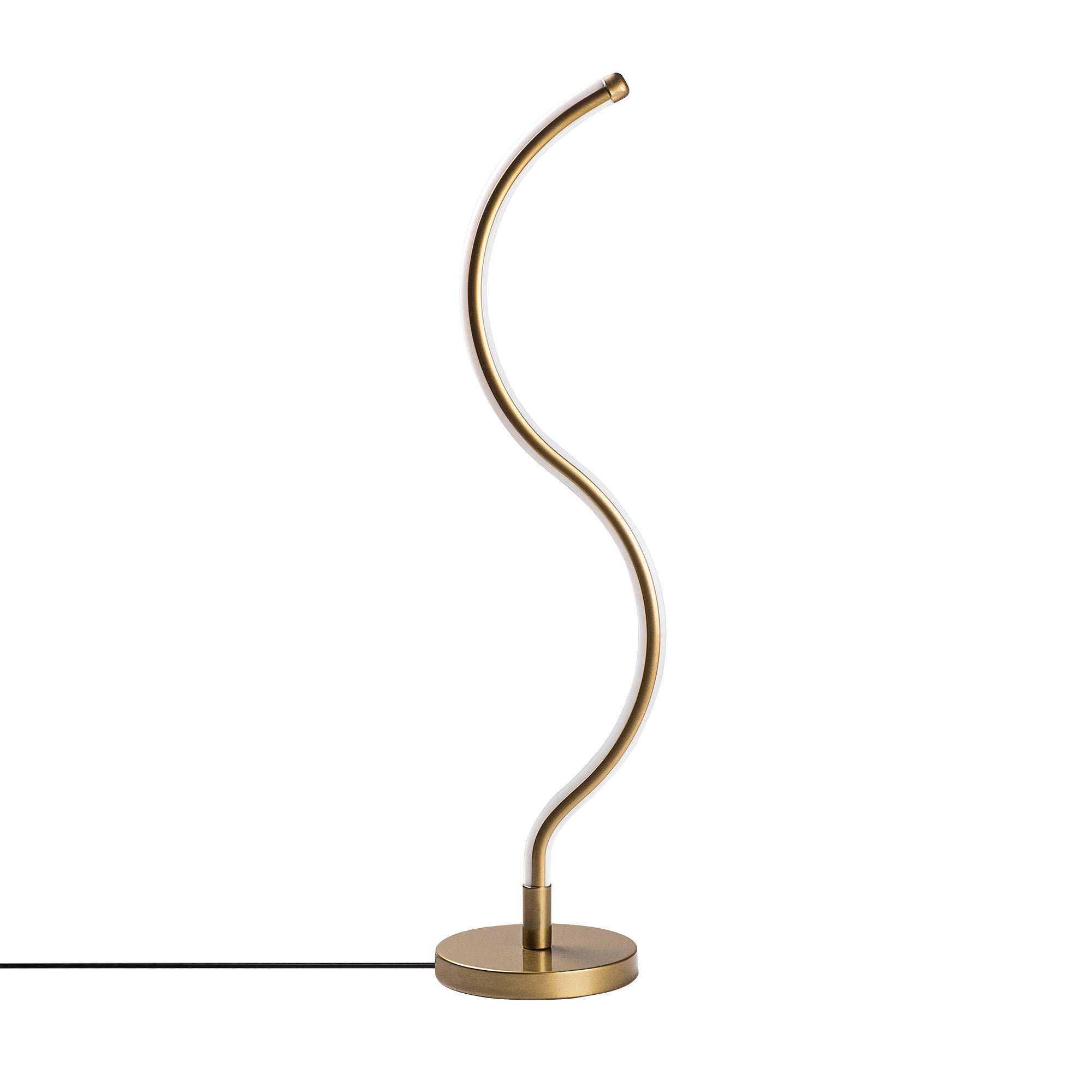 Candeeiro de Mesa Elegante Dourada, Corpo em Metal, 57 cm de Altura, Base de 13 cm, Cabo de 200 cm, IRC de 80, LED 16 W 3000 K | Iluminação Elegante para Decoração de Casa e Escritório