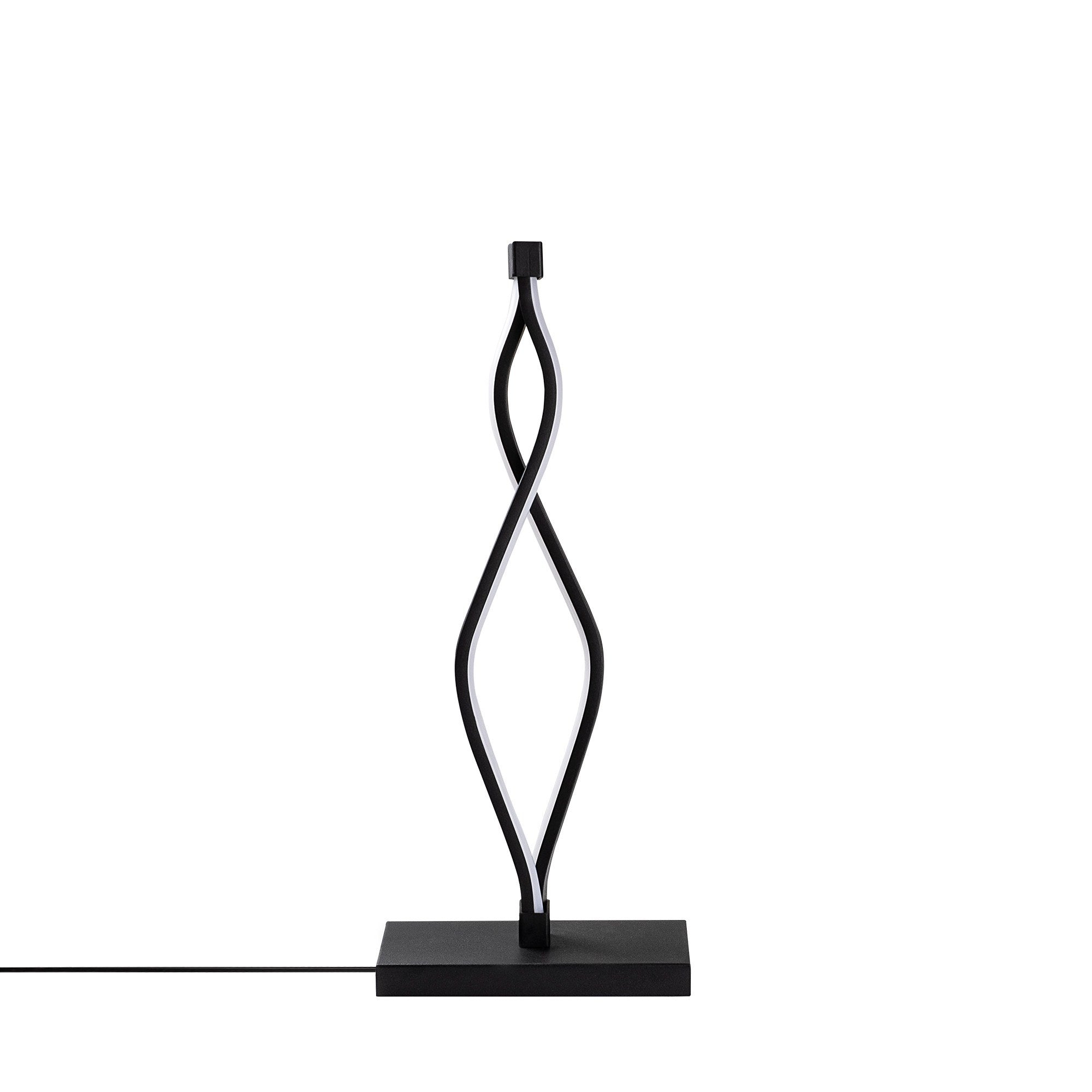 Candeeiro de Mesa Elegante Preta, Corpo de Metal, 20x48x12 cm | LED 12W 3000K, 80 CRI | Interruptor Liga/Desliga, Cabo de 200 cm | Perfeito para Decoração Moderna de Casa e Escritório