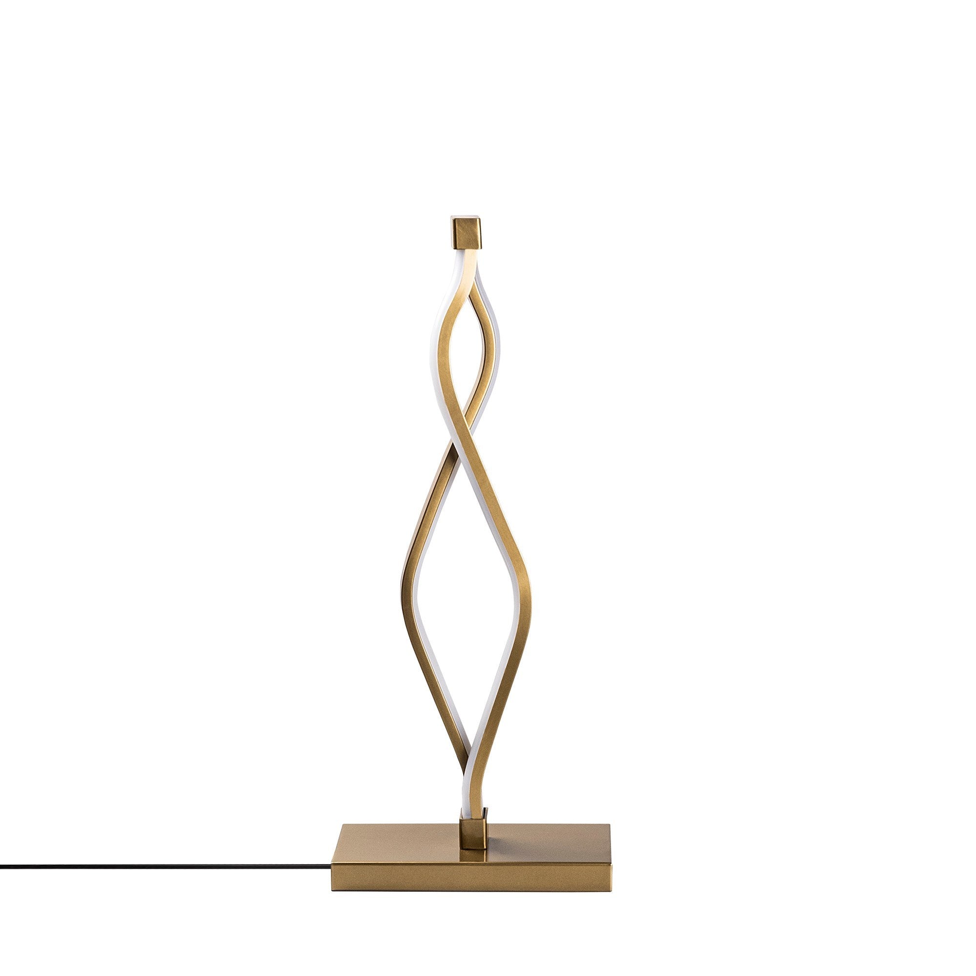 Candeeiro de Mesa Elegante Dourada, Corpo em Metal, 20 x 48 x 12 cm | LED 12W, 3000K, 80 CRI | Iluminação Elegante para Casa e Escritório, Interruptor Liga/Desliga, Cabo de 200 cm