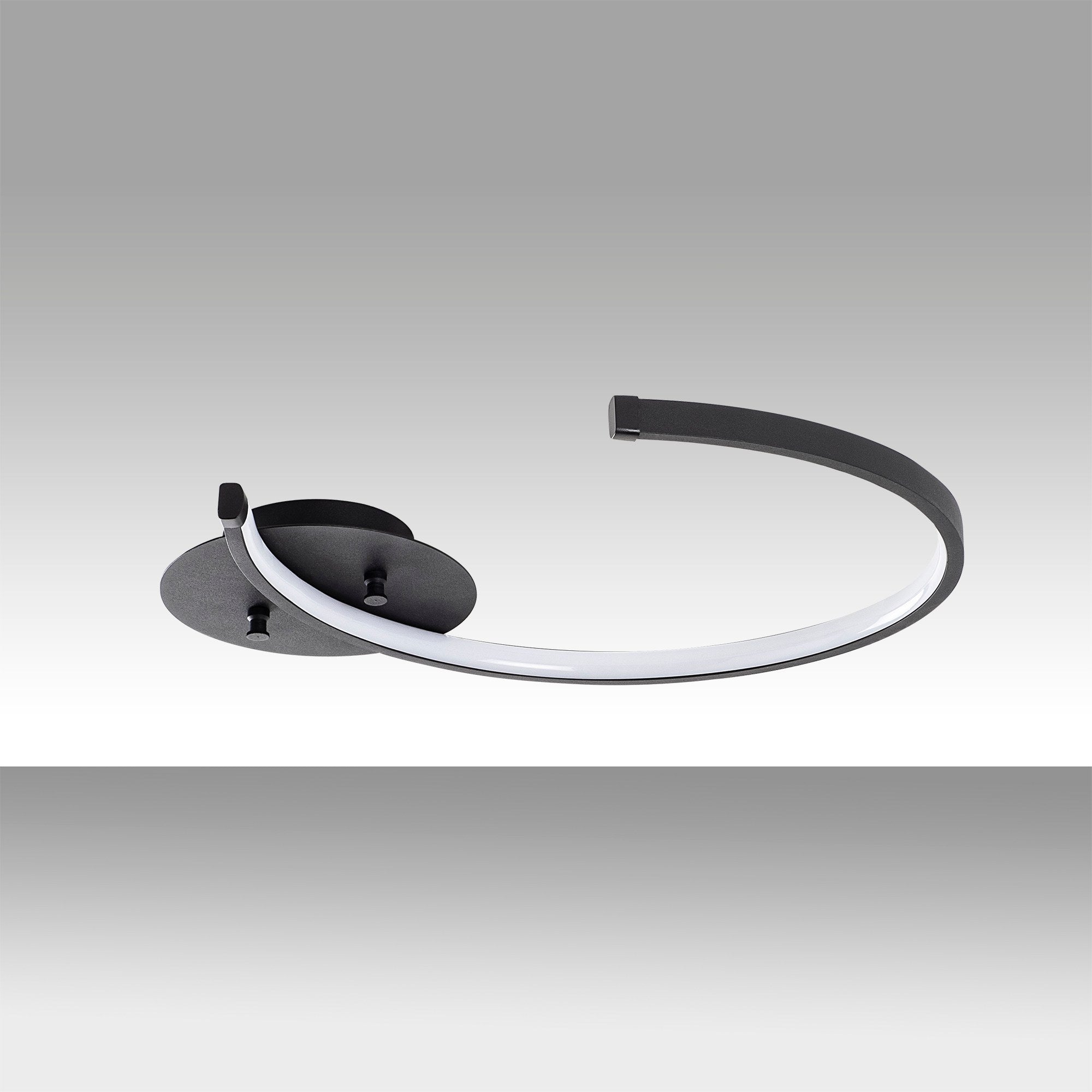 Candeeiro de Teto Preto Elegante, Corpo em Metal, 46 x 33 x 6 cm | LED Integral 12W 3000K | Iluminação Elegante para Decoração Moderna de Casa e Escritório