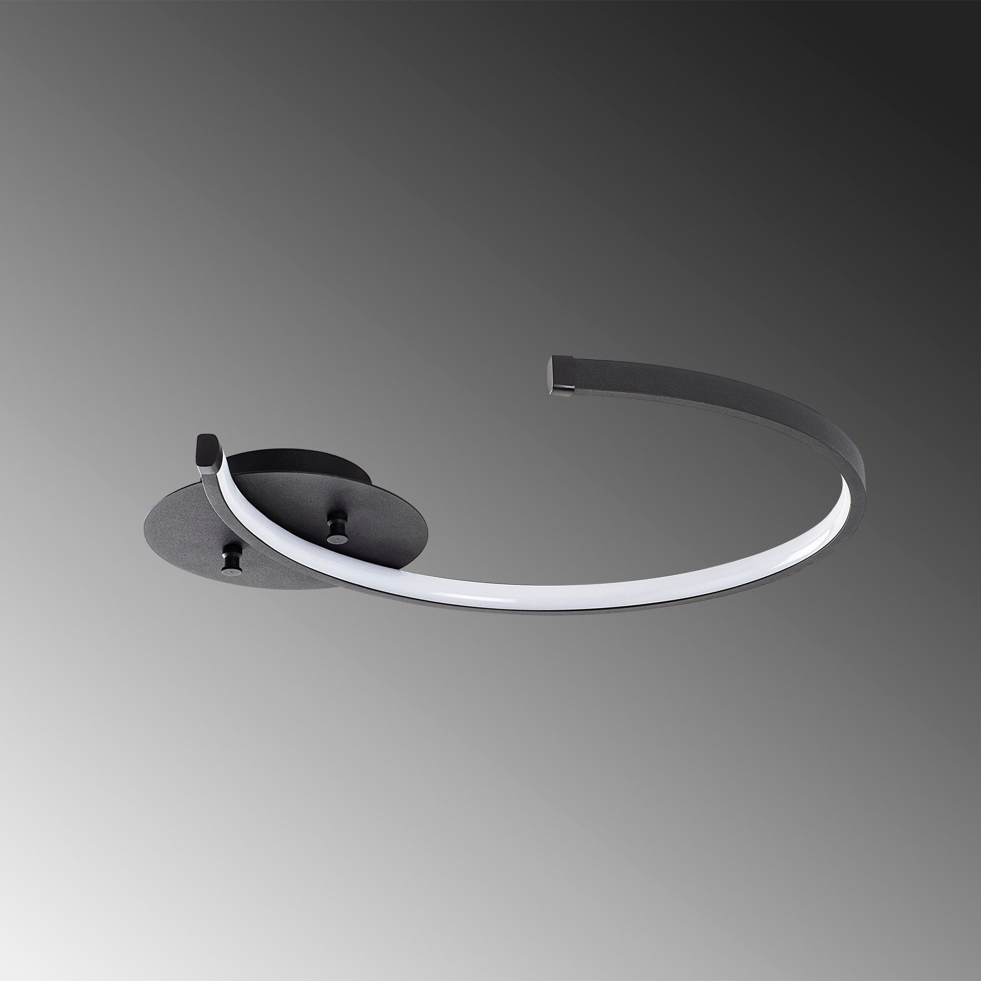 Candeeiro de Teto Preto Elegante, Corpo em Metal, 46 x 33 x 6 cm | LED Integral 12W 3000K | Iluminação Elegante para Decoração Moderna de Casa e Escritório