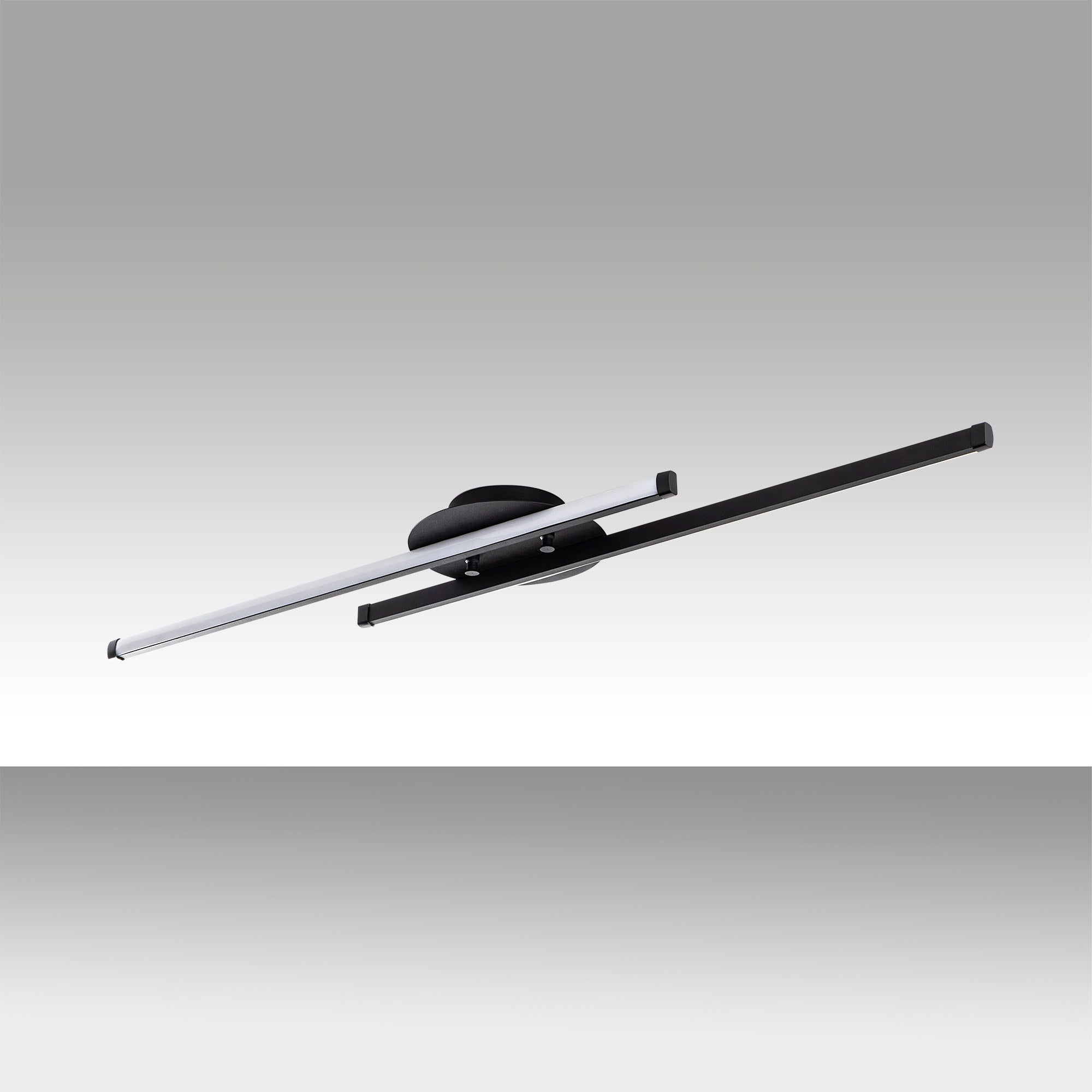 Candeeiro de Teto Preto Elegante, Corpo em Metal, 86 x 5 x 17 cm | LED Integral 16W 3000K | Iluminação Elegante para Decoração Moderna de Casa e Escritório