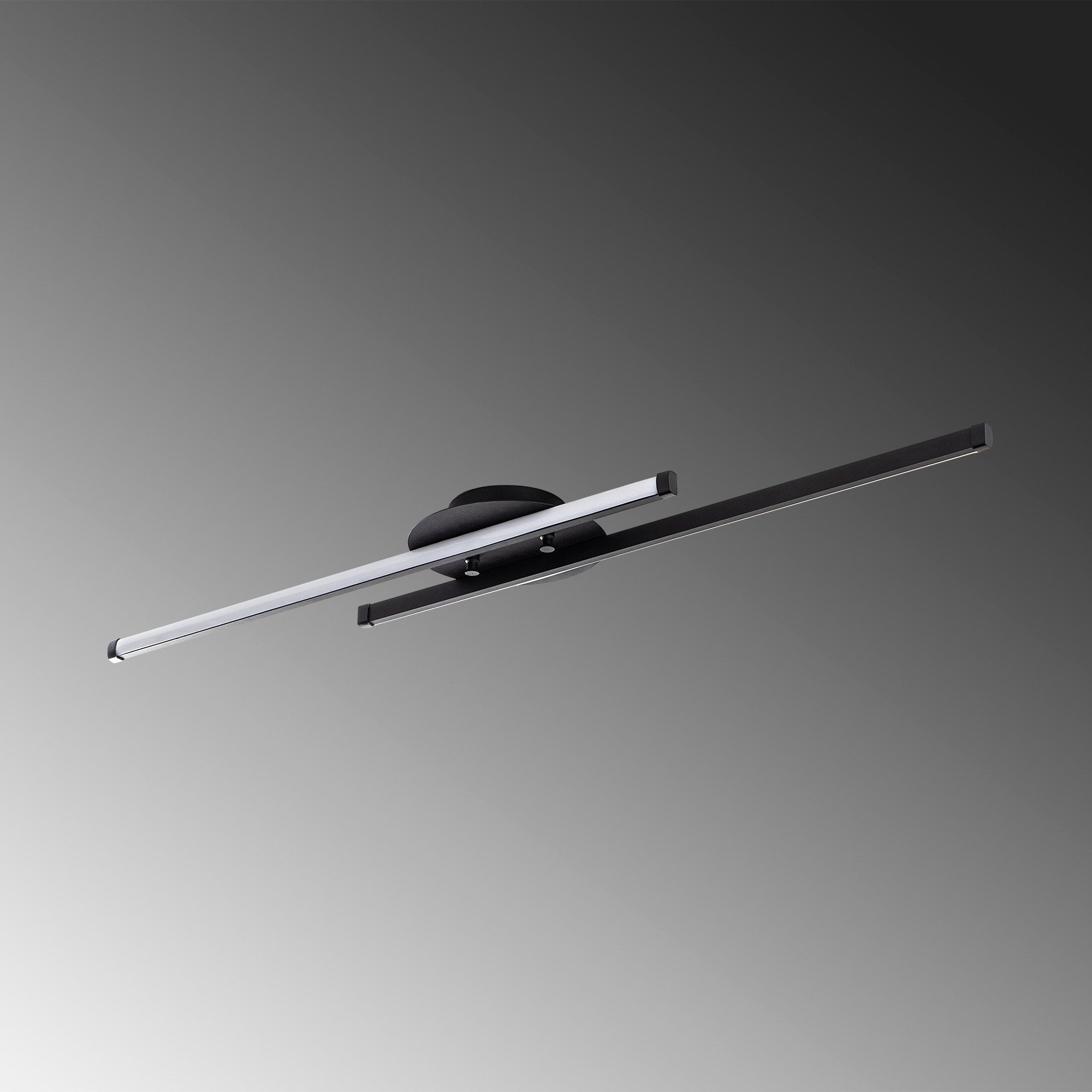 Candeeiro de Teto Preto Elegante, Corpo em Metal, 86 x 5 x 17 cm | LED Integral 16W 3000K | Iluminação Elegante para Decoração Moderna de Casa e Escritório