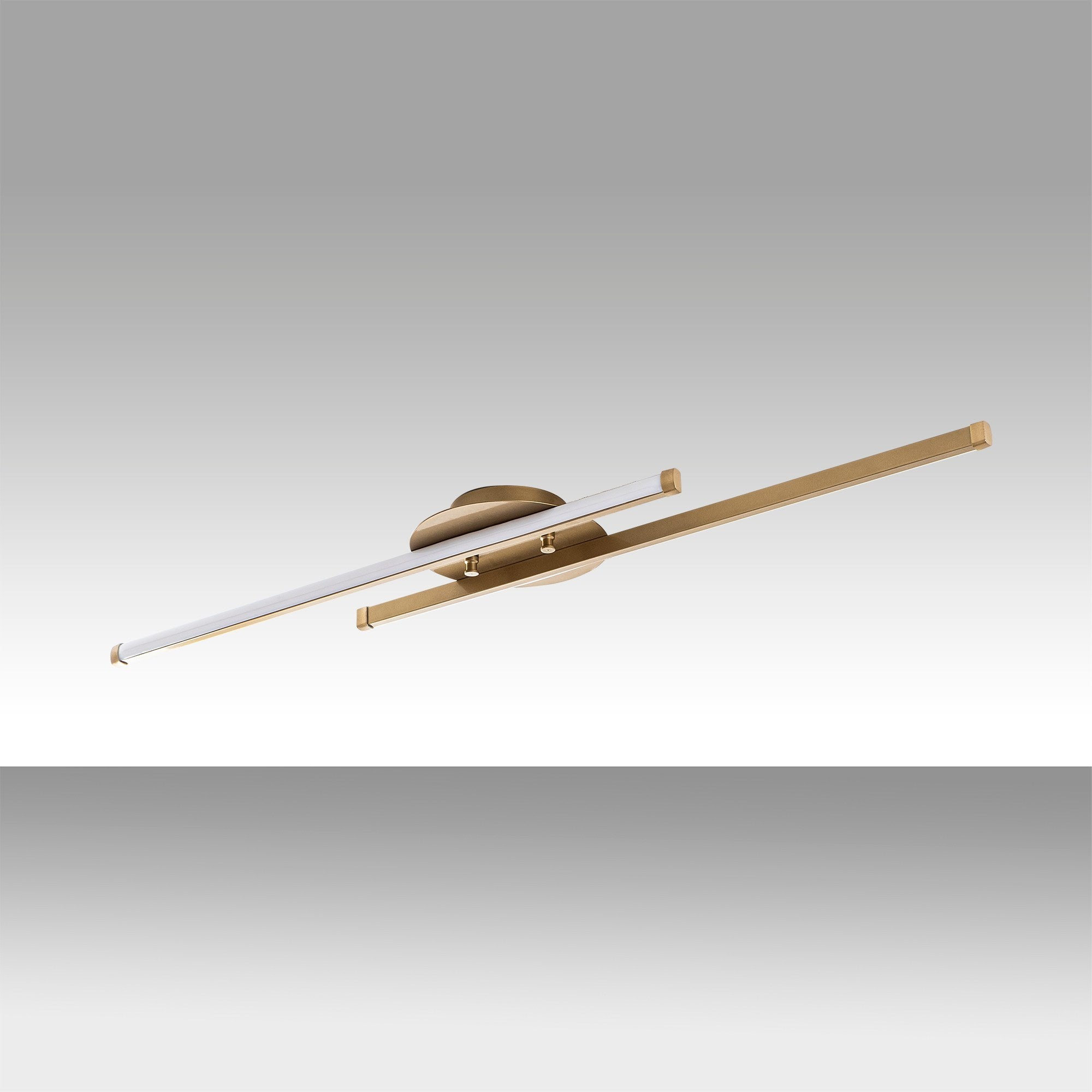 Candeeiro de Teto Dourado Elegante, Corpo em Metal, 86 x 5 x 17 cm | LED Integral 16W 3000K | Iluminação Elegante para Decoração e Ambiente Modernos