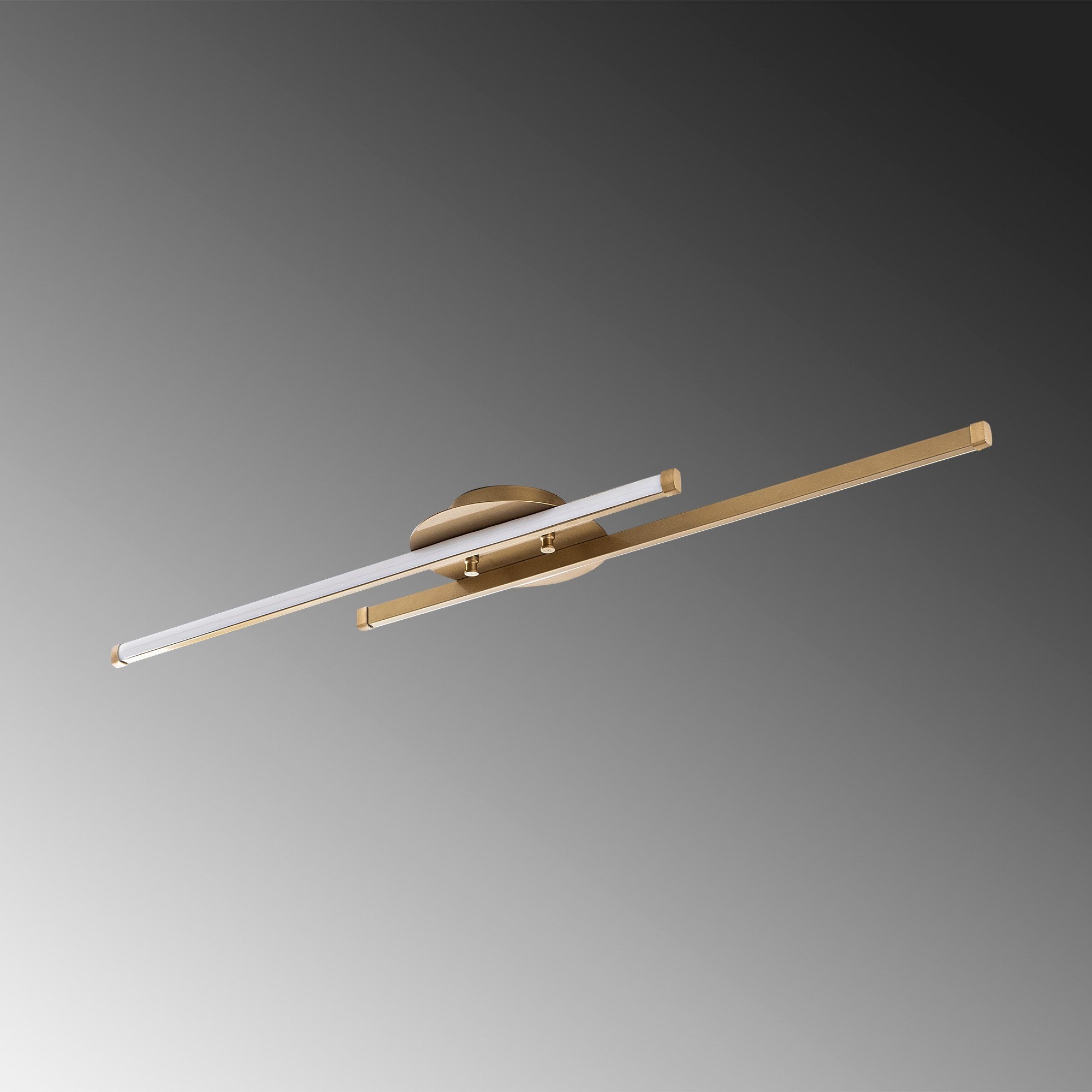 Candeeiro de Teto Dourado Elegante, Corpo em Metal, 86 x 5 x 17 cm | LED Integral 16W 3000K | Iluminação Elegante para Decoração e Ambiente Modernos